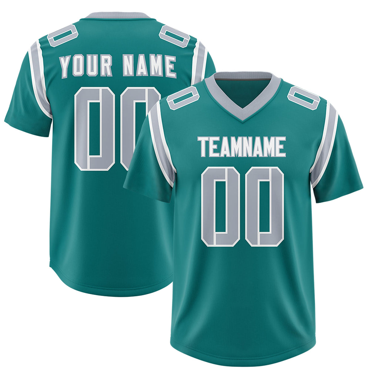 Custom Aqua Personalized Shoulder Cut Two-Tone Authentic Football Jersey