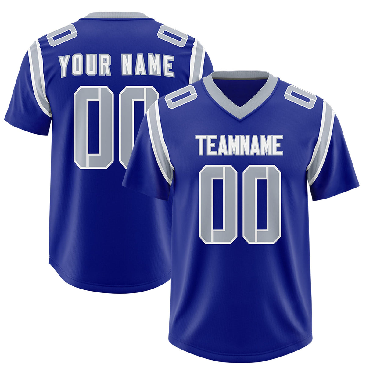 Custom Royal Personalized Shoulder Cut Two-Tone Authentic Football Jersey