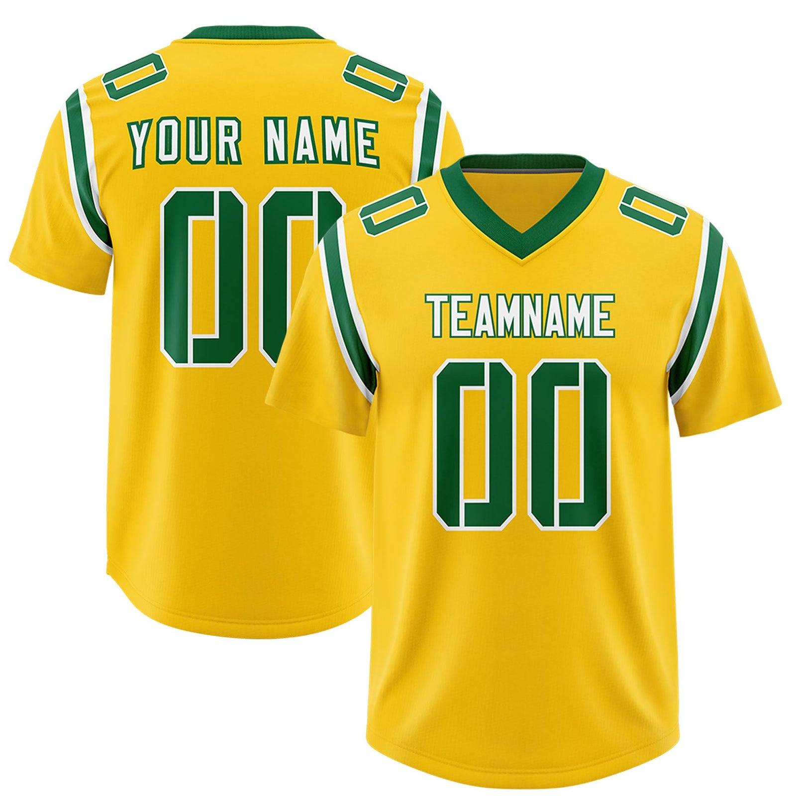 Custom Gold Personalized Shoulder Cut Two-Tone Authentic Football Jersey
