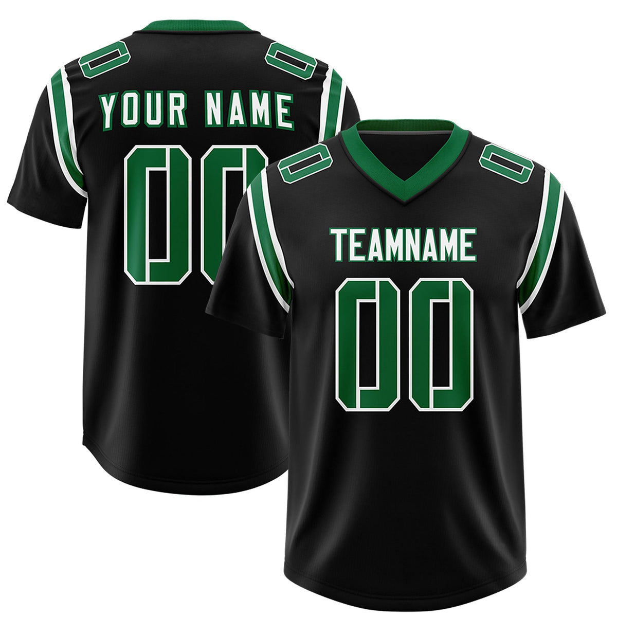 Custom Black Personalized Shoulder Cut Two-Tone Authentic Football Jersey
