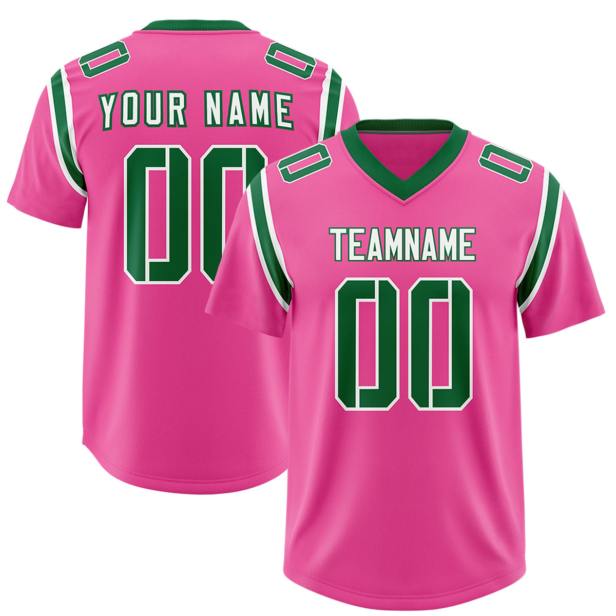 Custom Pink Personalized Shoulder Cut Two-Tone Authentic Football Jersey