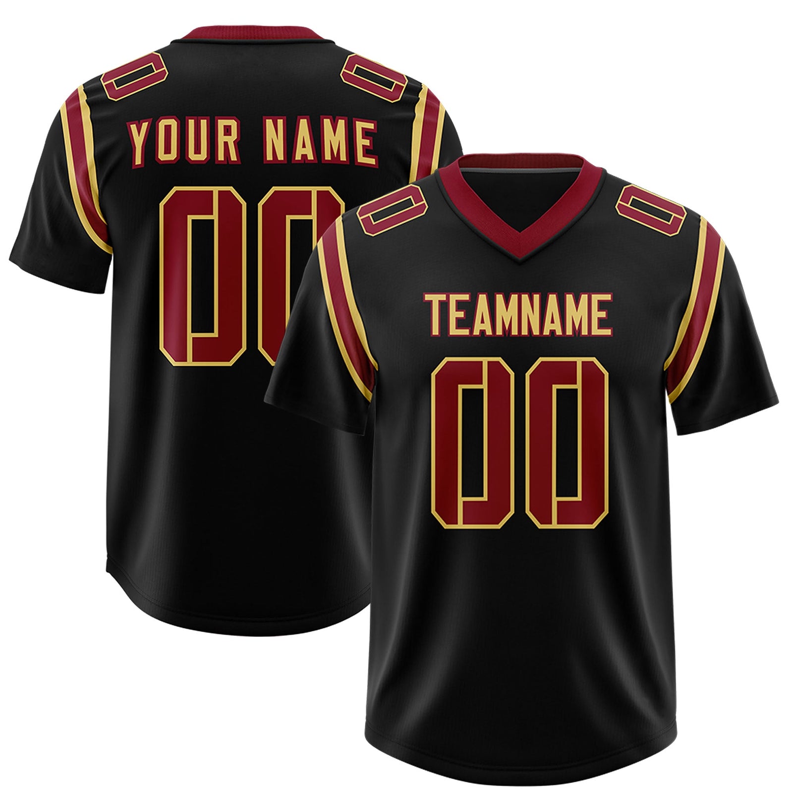 Custom Black Personalized Shoulder Cut Two-Tone Authentic Football Jersey