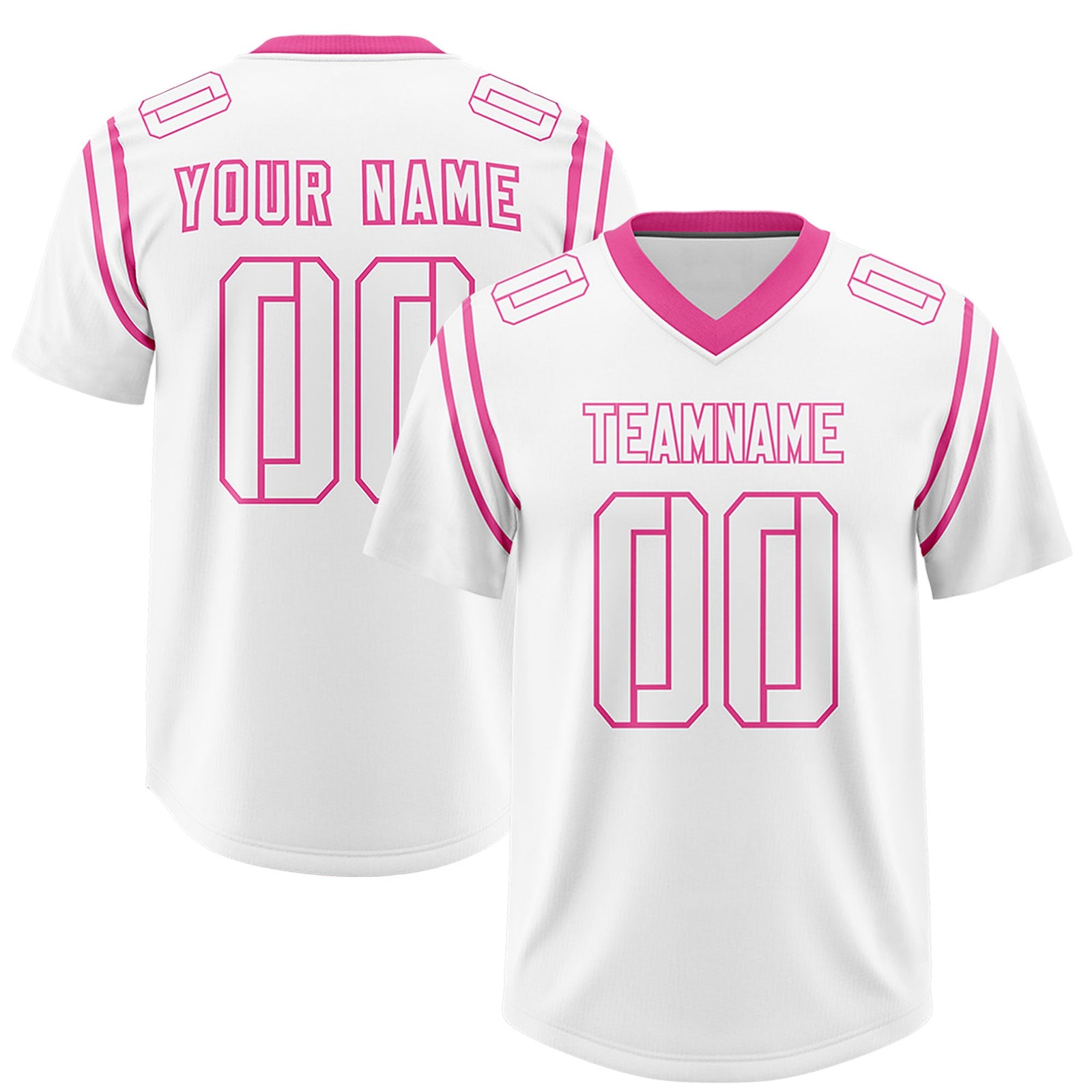 Custom White Personalized Shoulder Cut Two-Tone Authentic Football Jersey