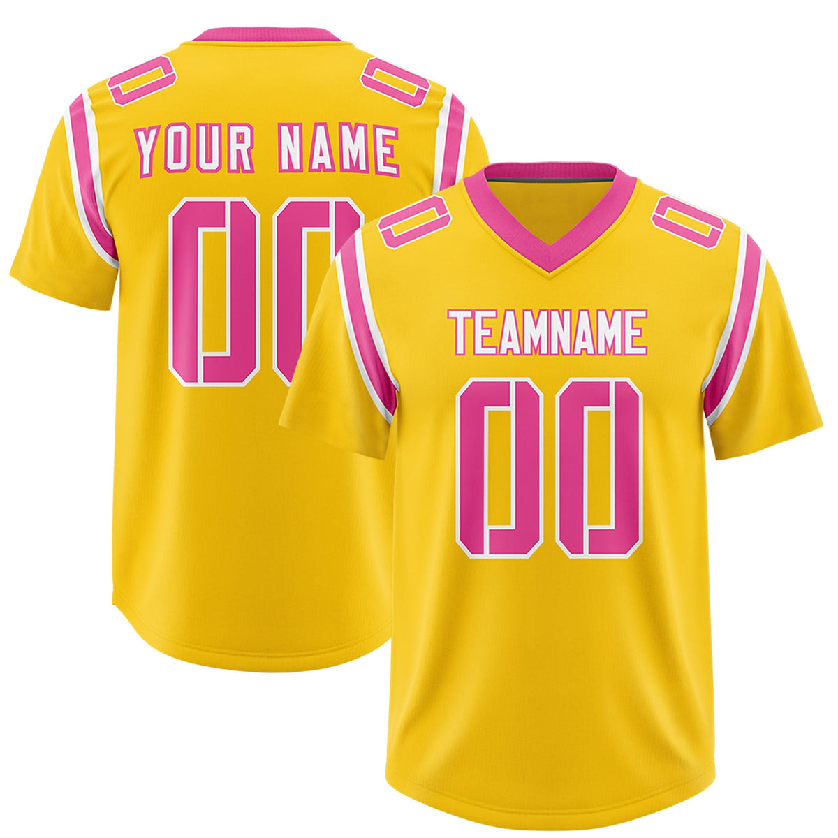 Custom Gold Personalized Shoulder Cut Two-Tone Authentic Football Jersey