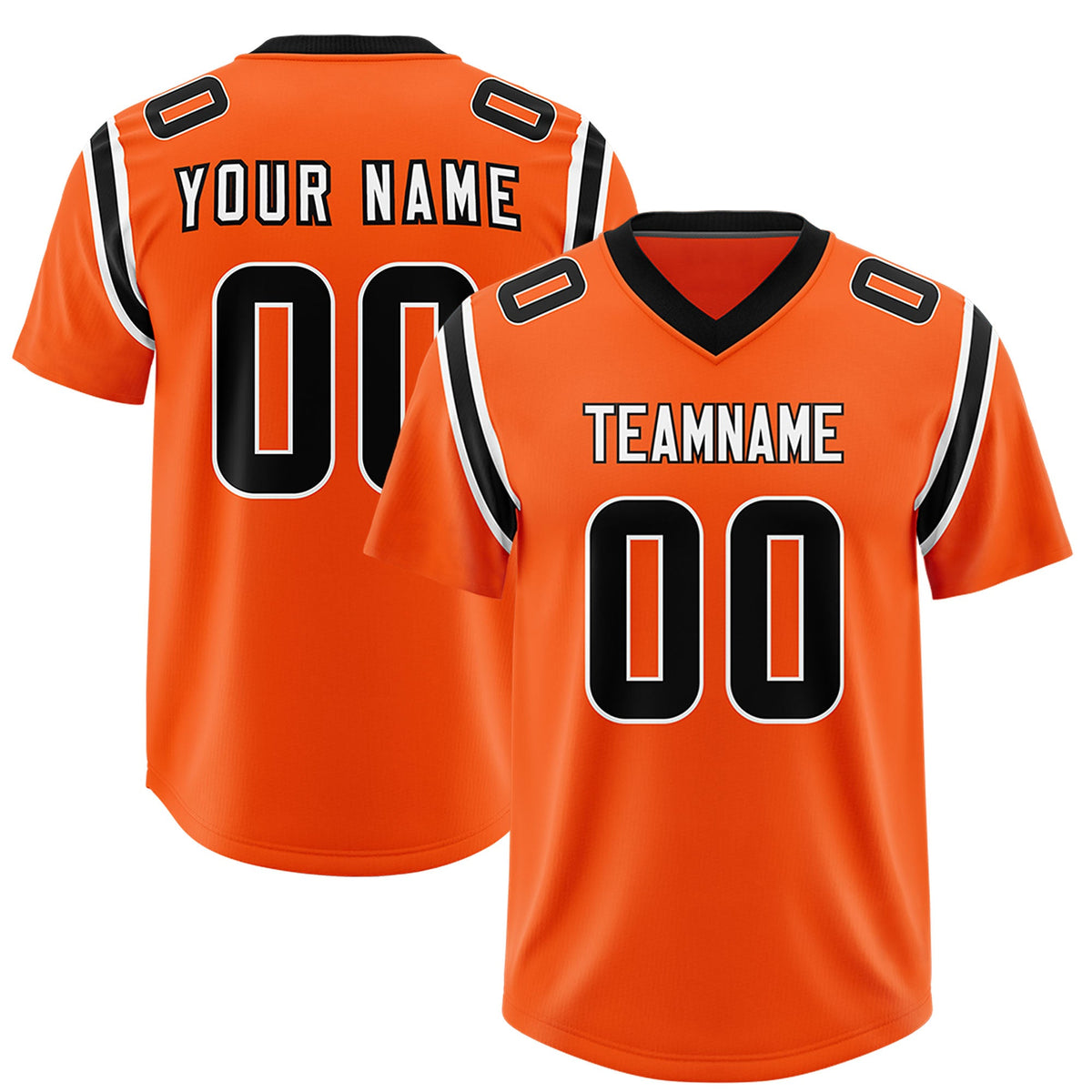 Custom Orange Personalized Shoulder Cut Two-Tone Authentic Football Jersey