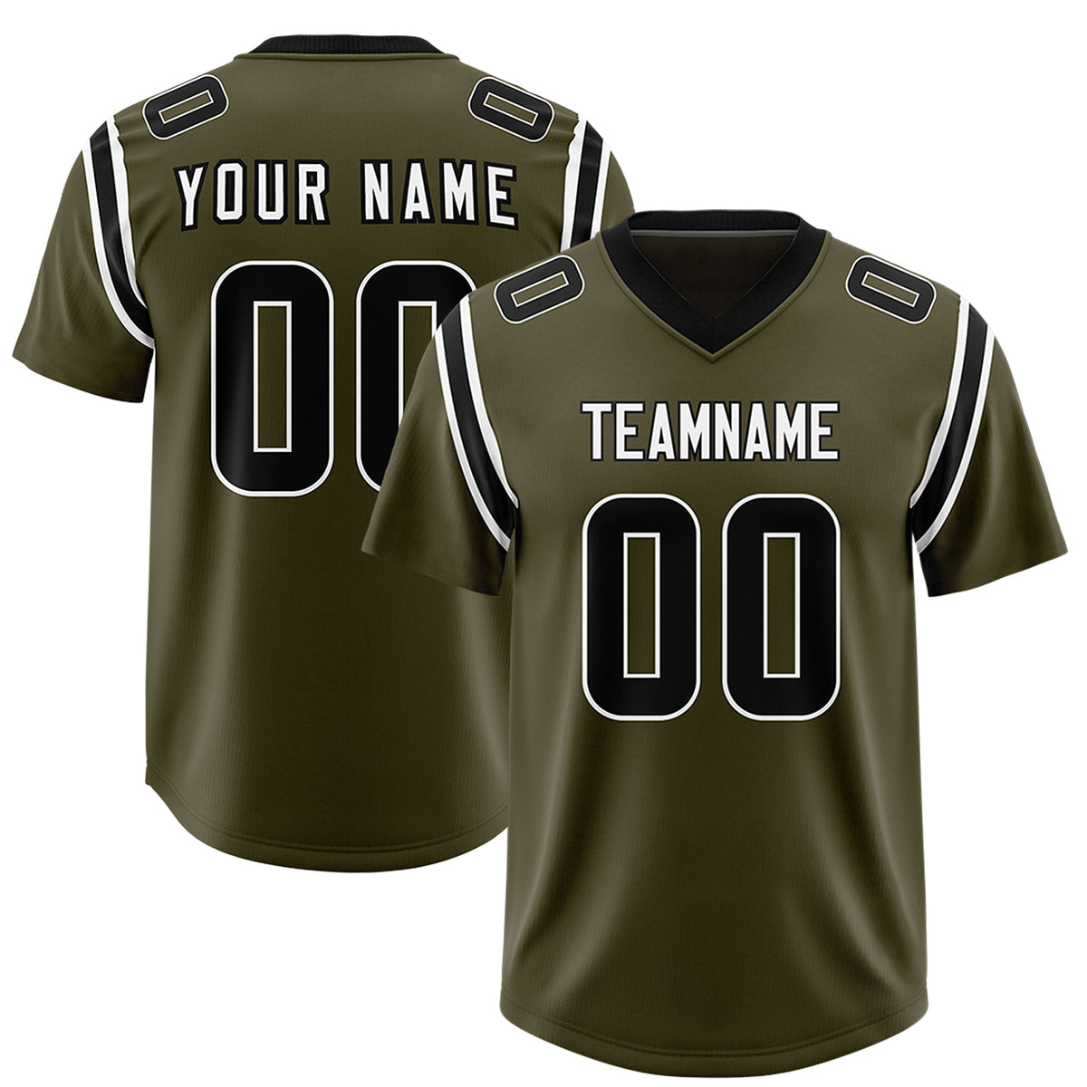 Custom Olive Personalized Shoulder Cut Two-Tone Authentic Football Jersey
