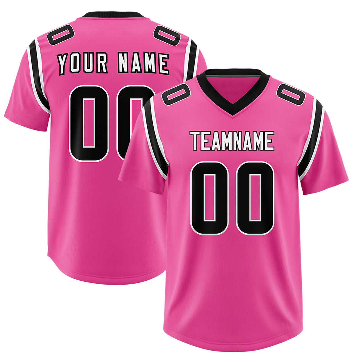 Custom Pink Personalized Shoulder Cut Two-Tone Authentic Football Jersey