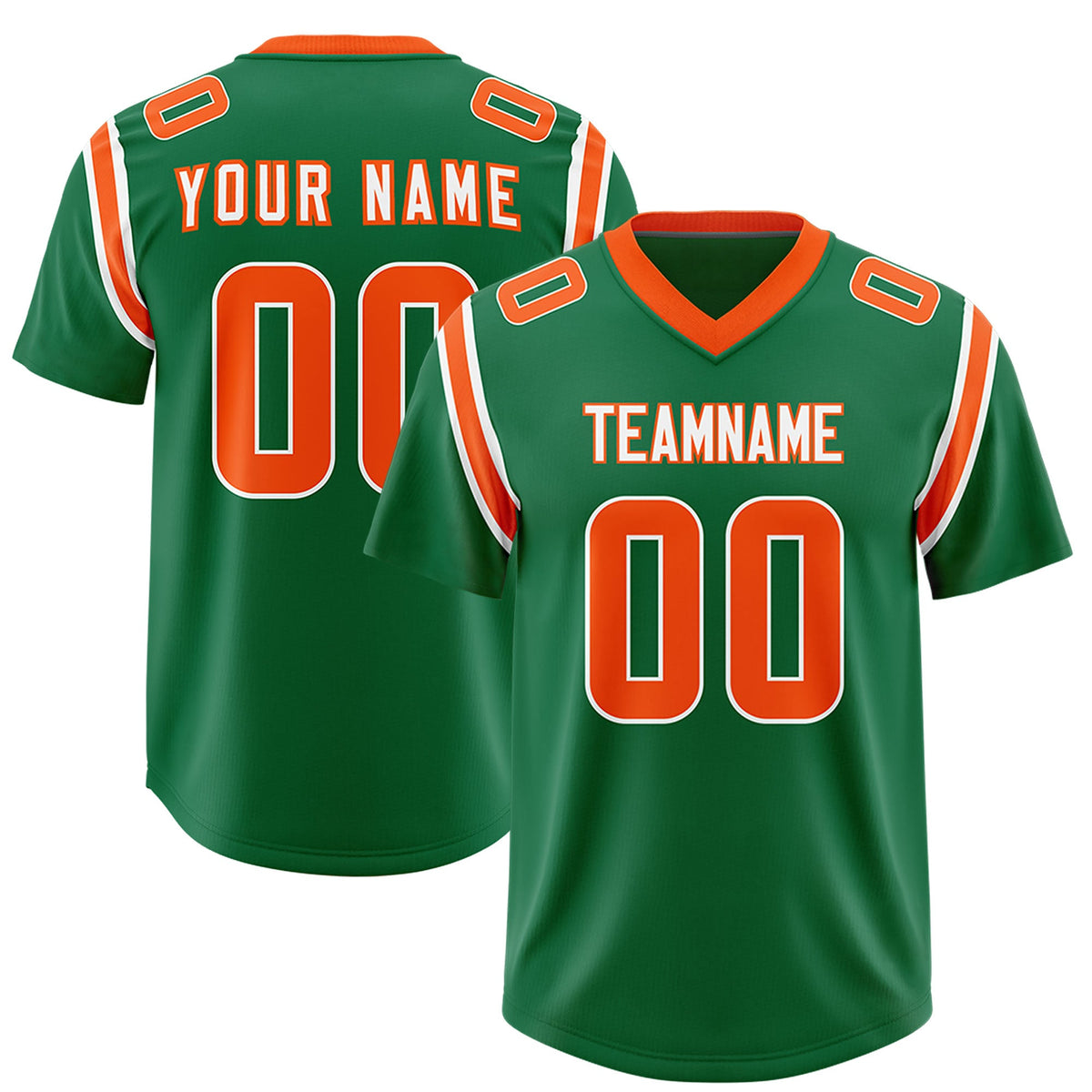 Custom Kelly Green Personalized Shoulder Cut Two-Tone Authentic Football Jersey