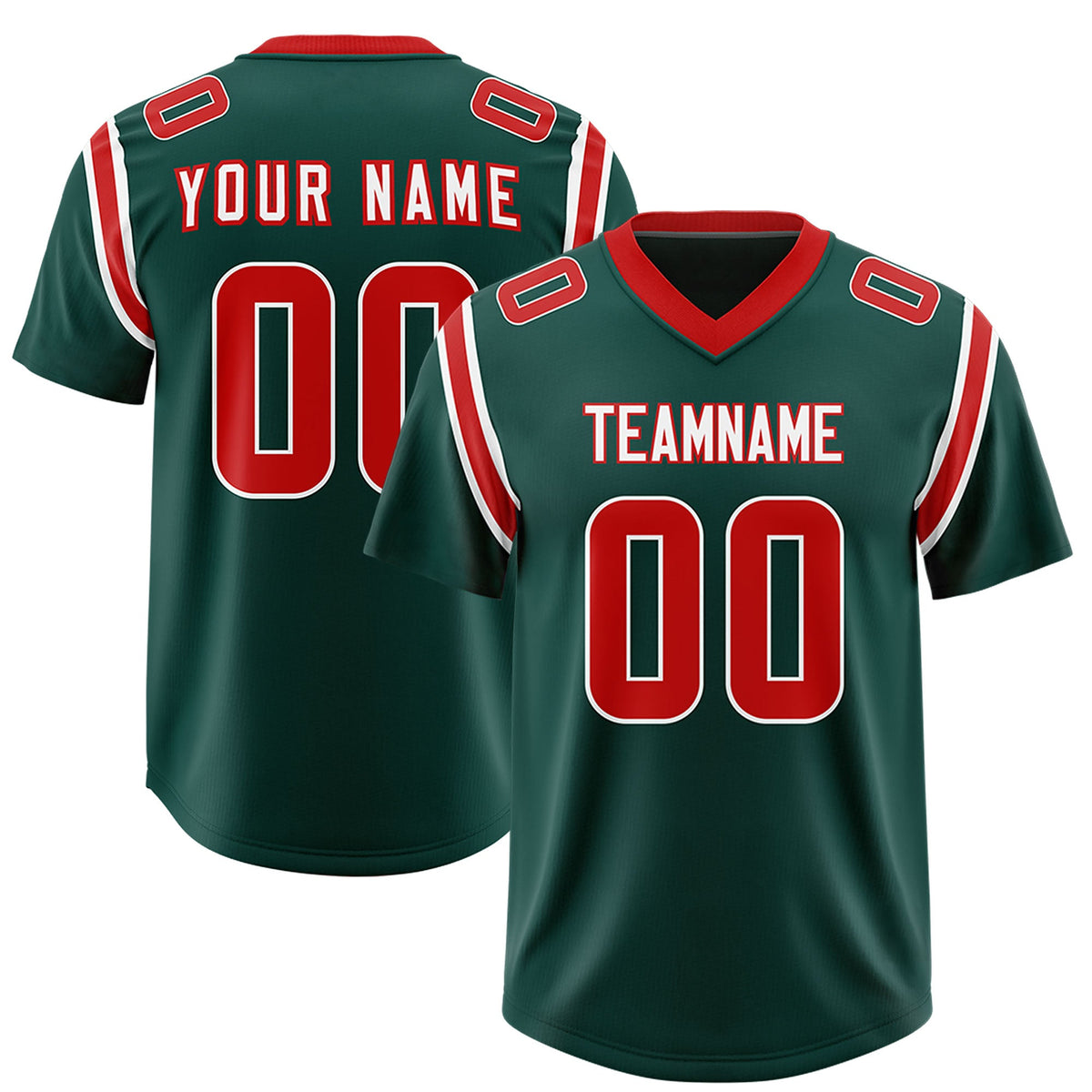 Custom Midnight Green Personalized Shoulder Cut Two-Tone Authentic Football Jersey