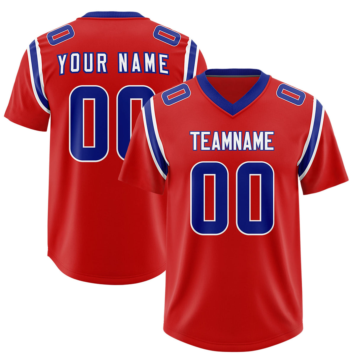 Custom Red Personalized Shoulder Cut Two-Tone Authentic Football Jersey