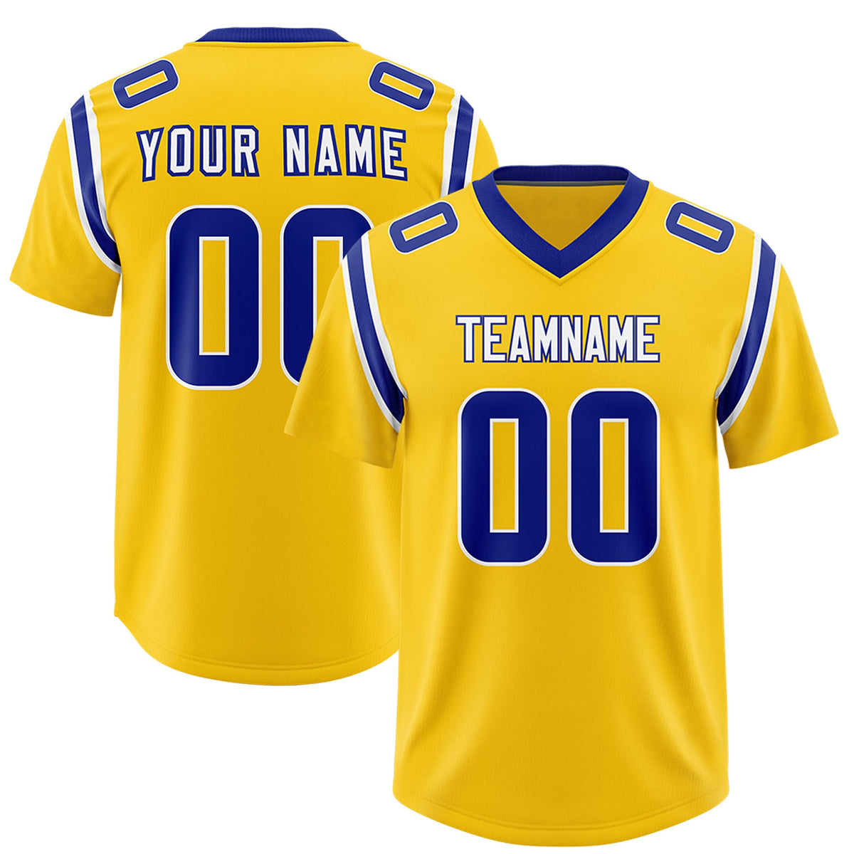 Custom Gold Personalized Shoulder Cut Two-Tone Authentic Football Jersey