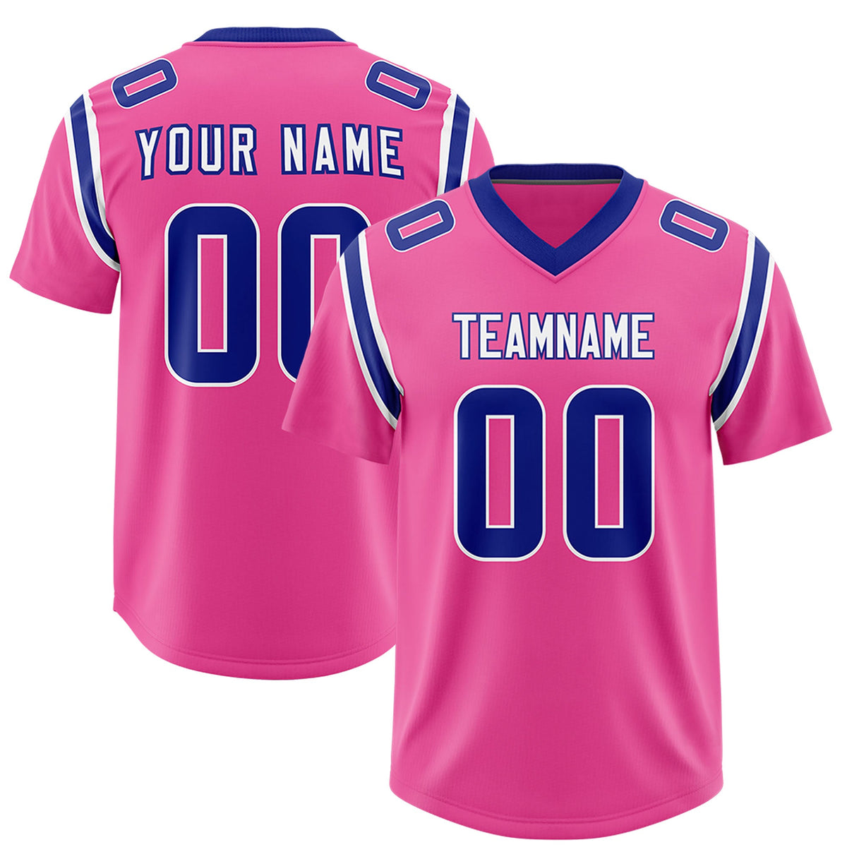Custom Pink Personalized Shoulder Cut Two-Tone Authentic Football Jersey