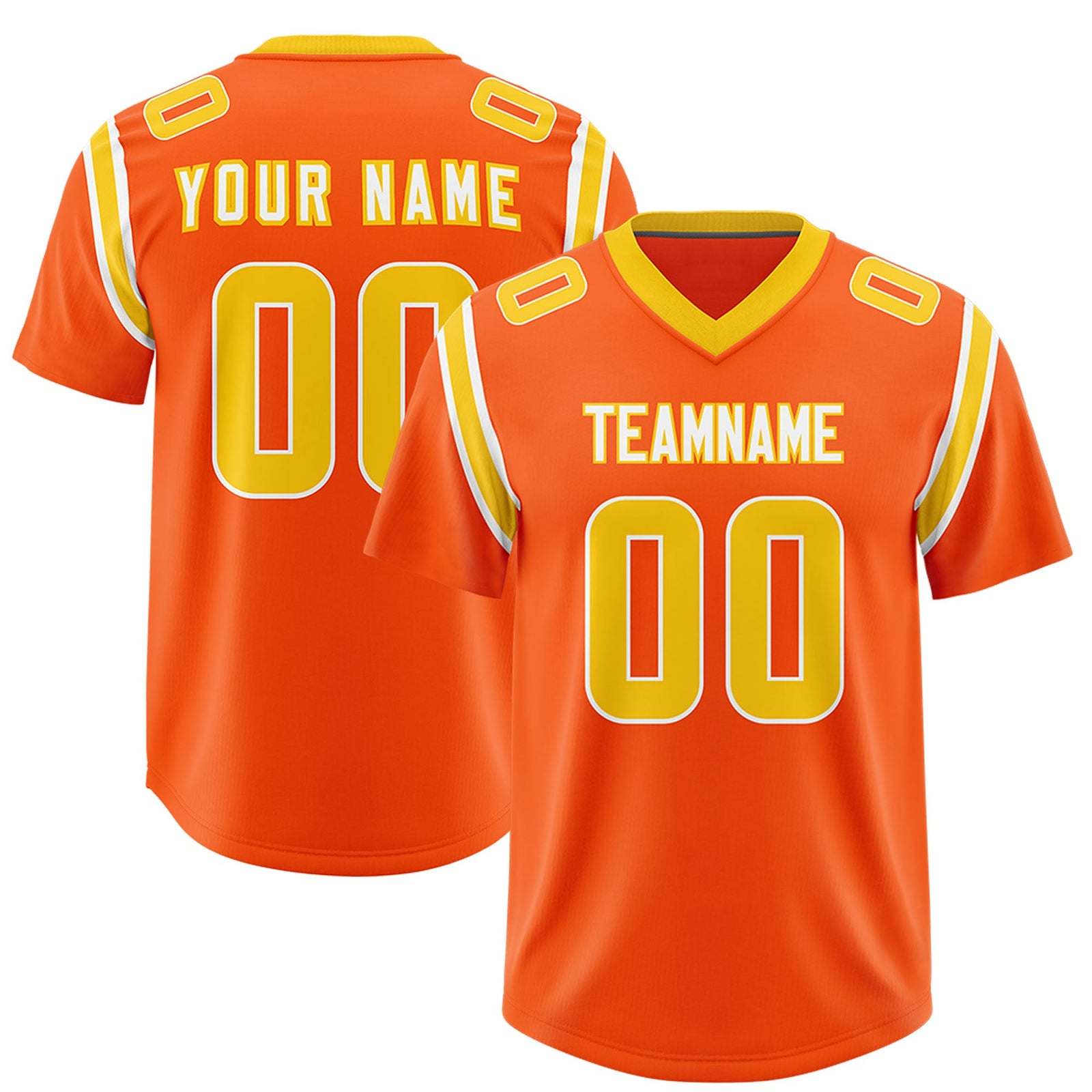 Custom Orange Personalized Shoulder Cut Two-Tone Authentic Football Jersey