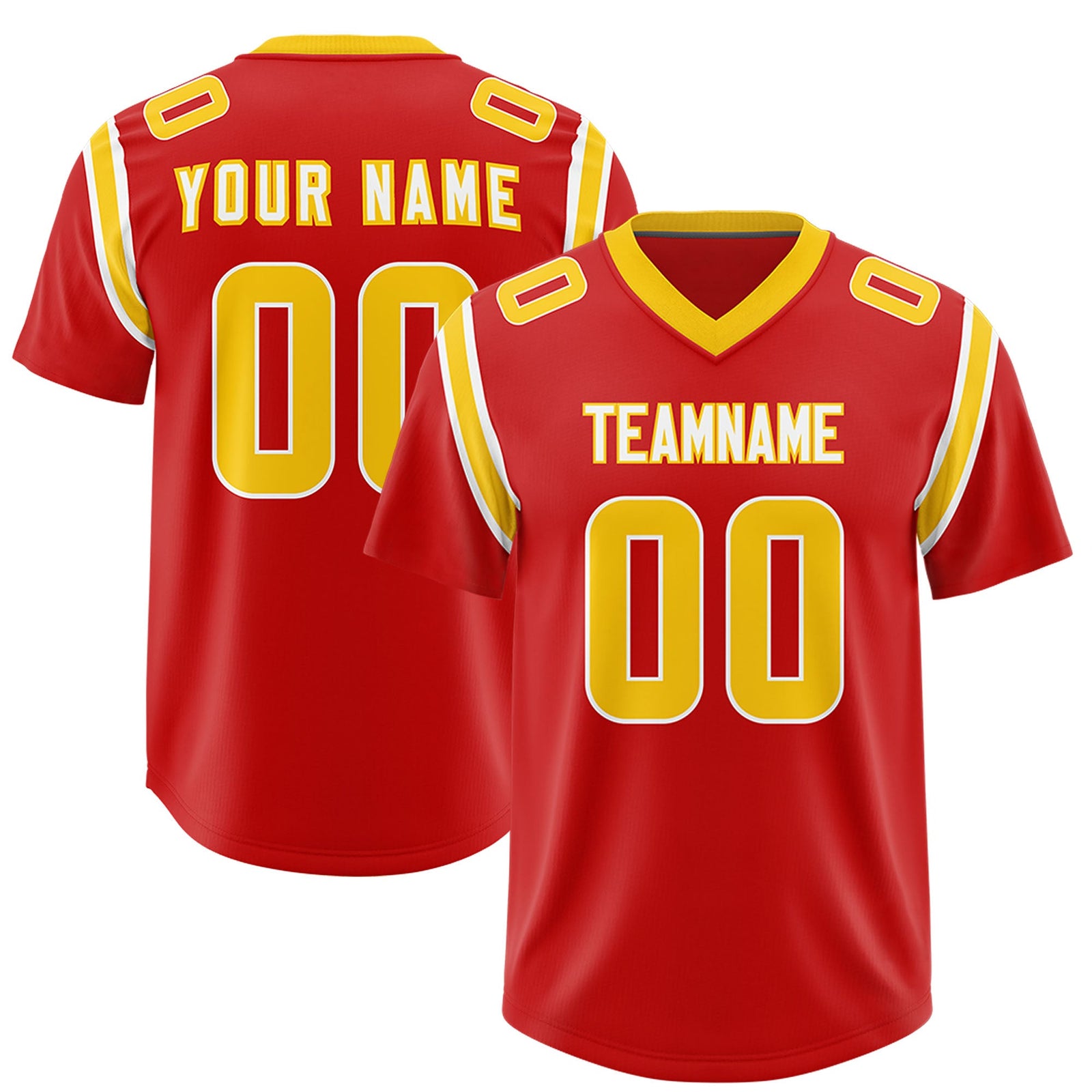 Custom Red Personalized Shoulder Cut Two-Tone Authentic Football Jersey