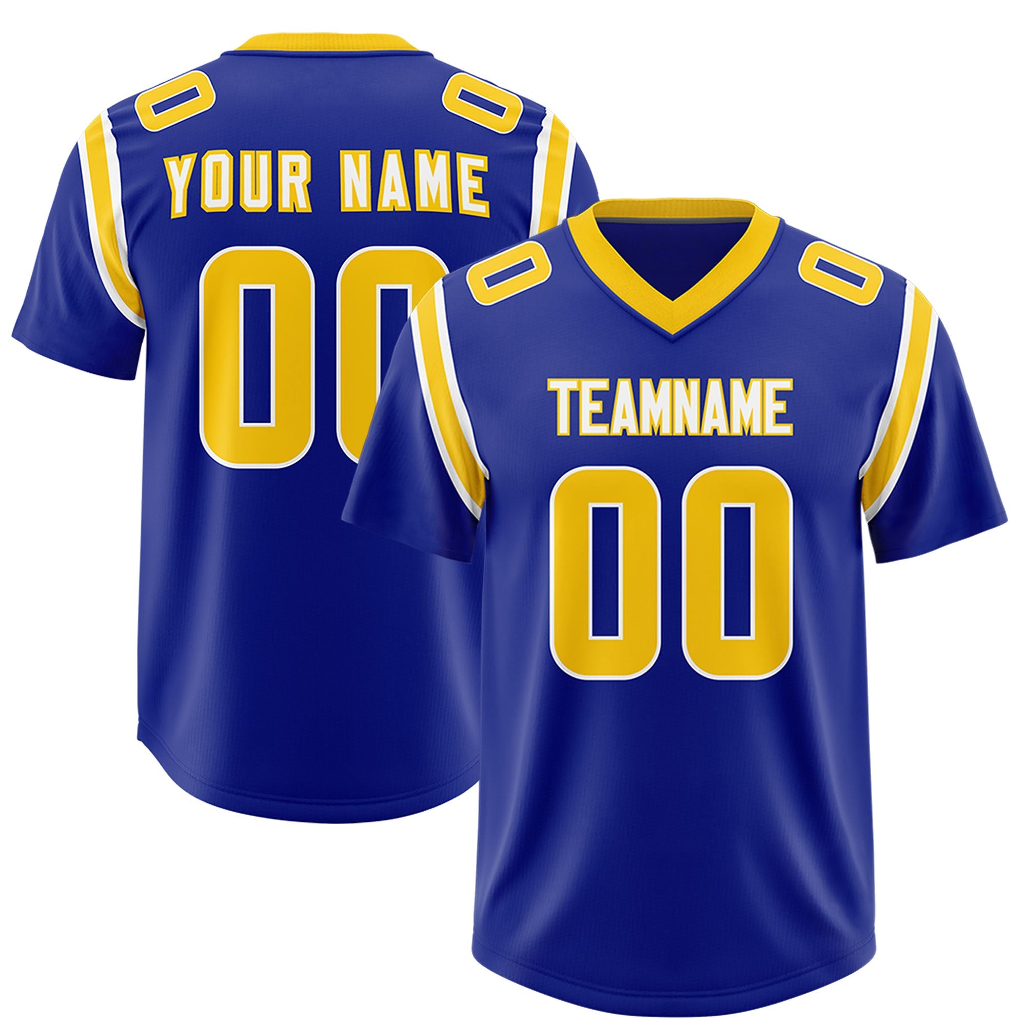 Custom Royal Personalized Shoulder Cut Two-Tone Authentic Football Jersey