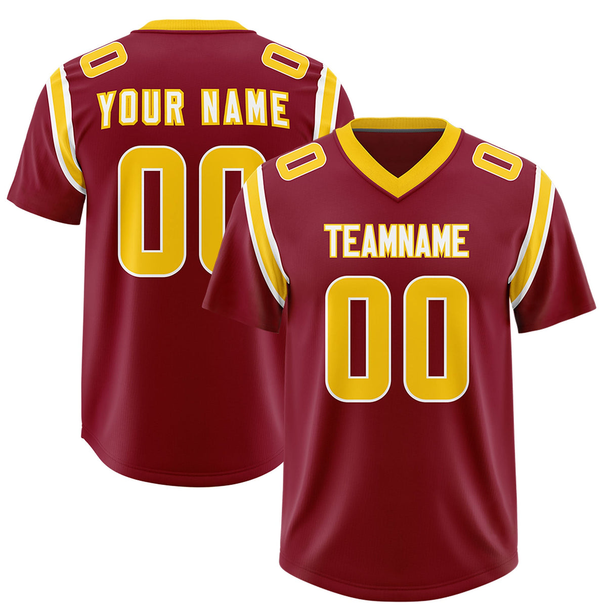 Custom Crimson Personalized Shoulder Cut Two-Tone Authentic Football Jersey