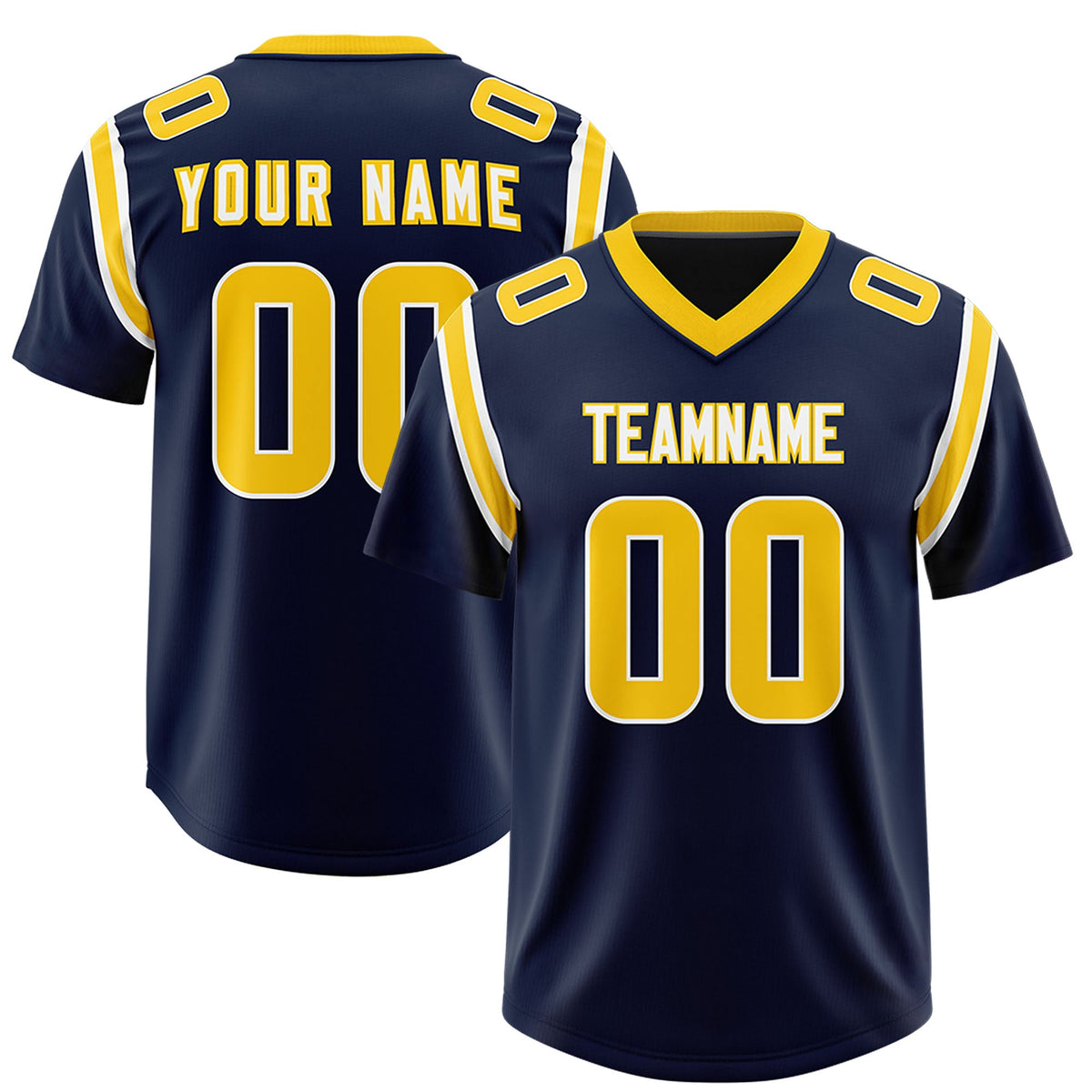 Custom Navy Personalized Shoulder Cut Two-Tone Authentic Football Jersey