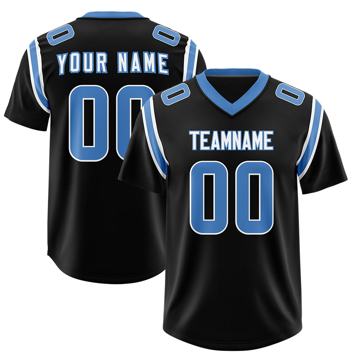 Custom Black Personalized Shoulder Cut Two-Tone Authentic Football Jersey