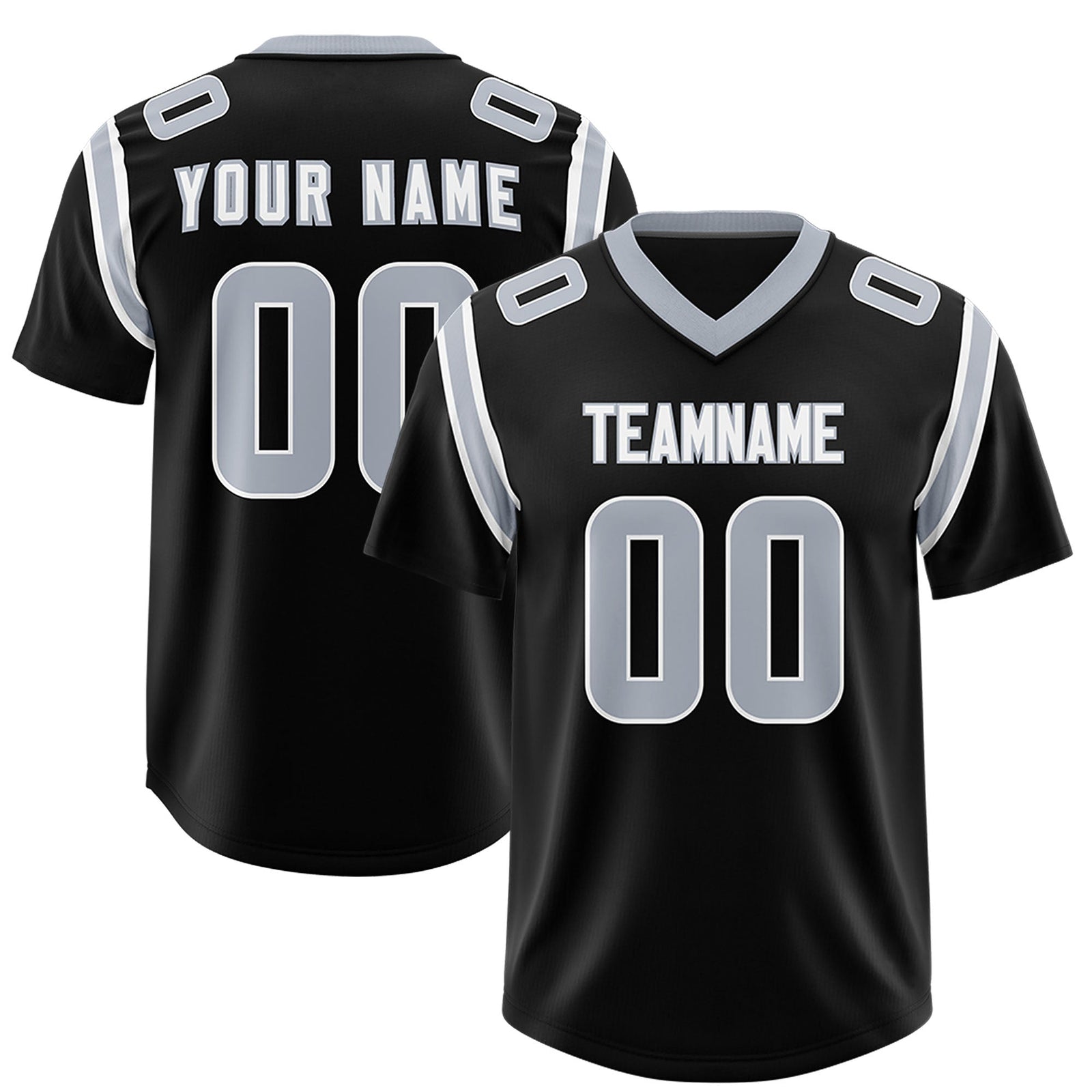Custom Black Personalized Shoulder Cut Two-Tone Authentic Football Jersey