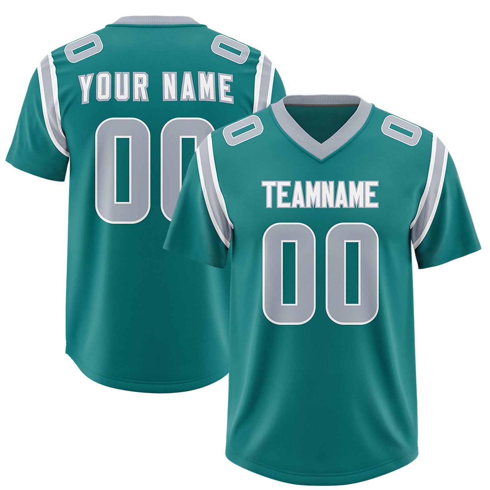 Custom Aqua Personalized Shoulder Cut Two-Tone Authentic Football Jersey