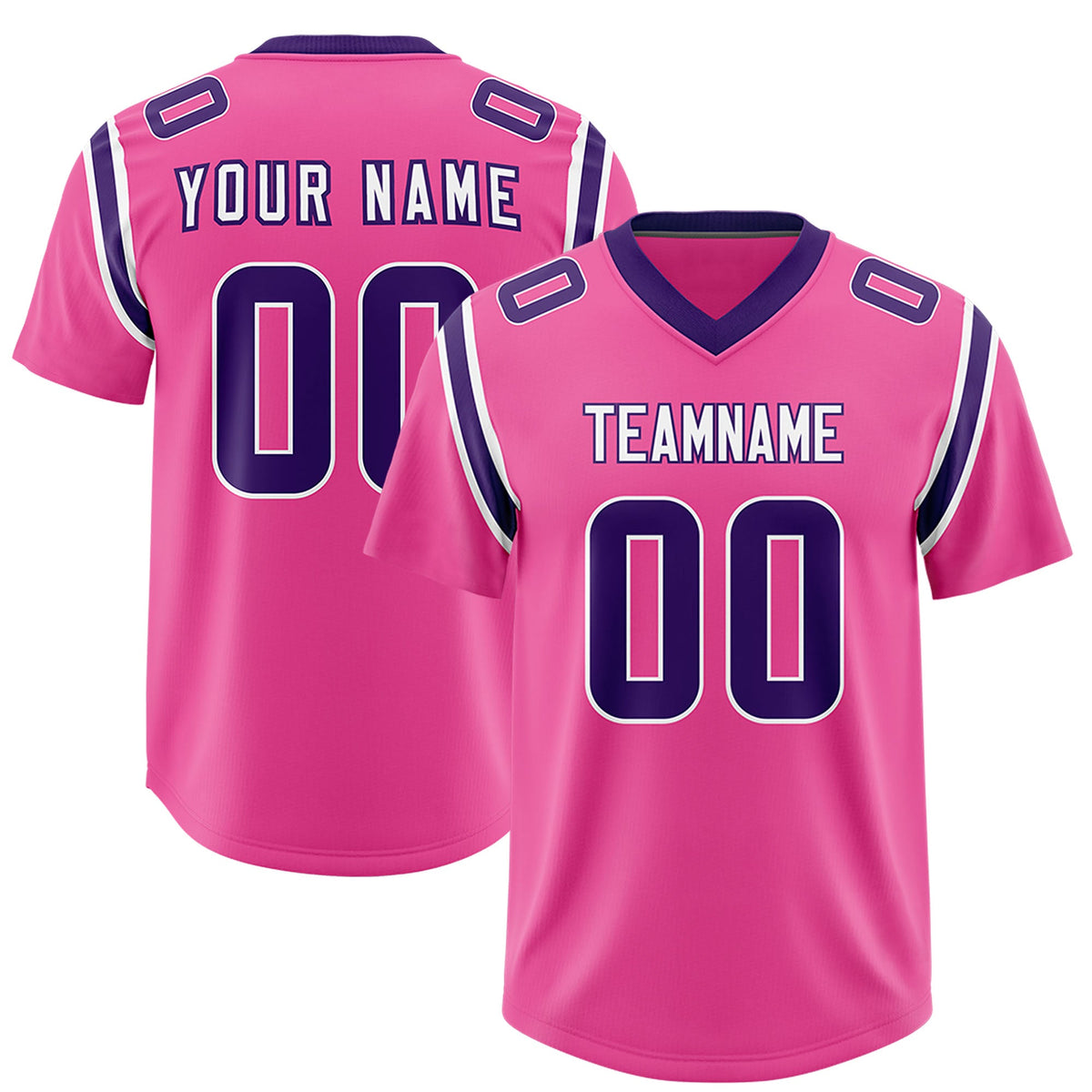 Custom Pink Personalized Shoulder Cut Two-Tone Authentic Football Jersey