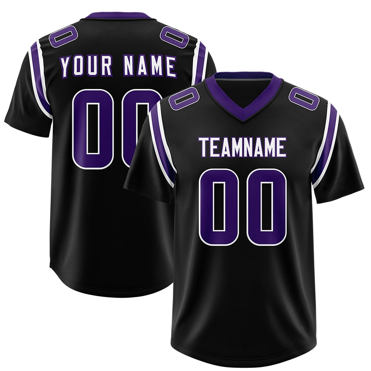 Custom Black Personalized Shoulder Cut Two-Tone Authentic Football Jersey