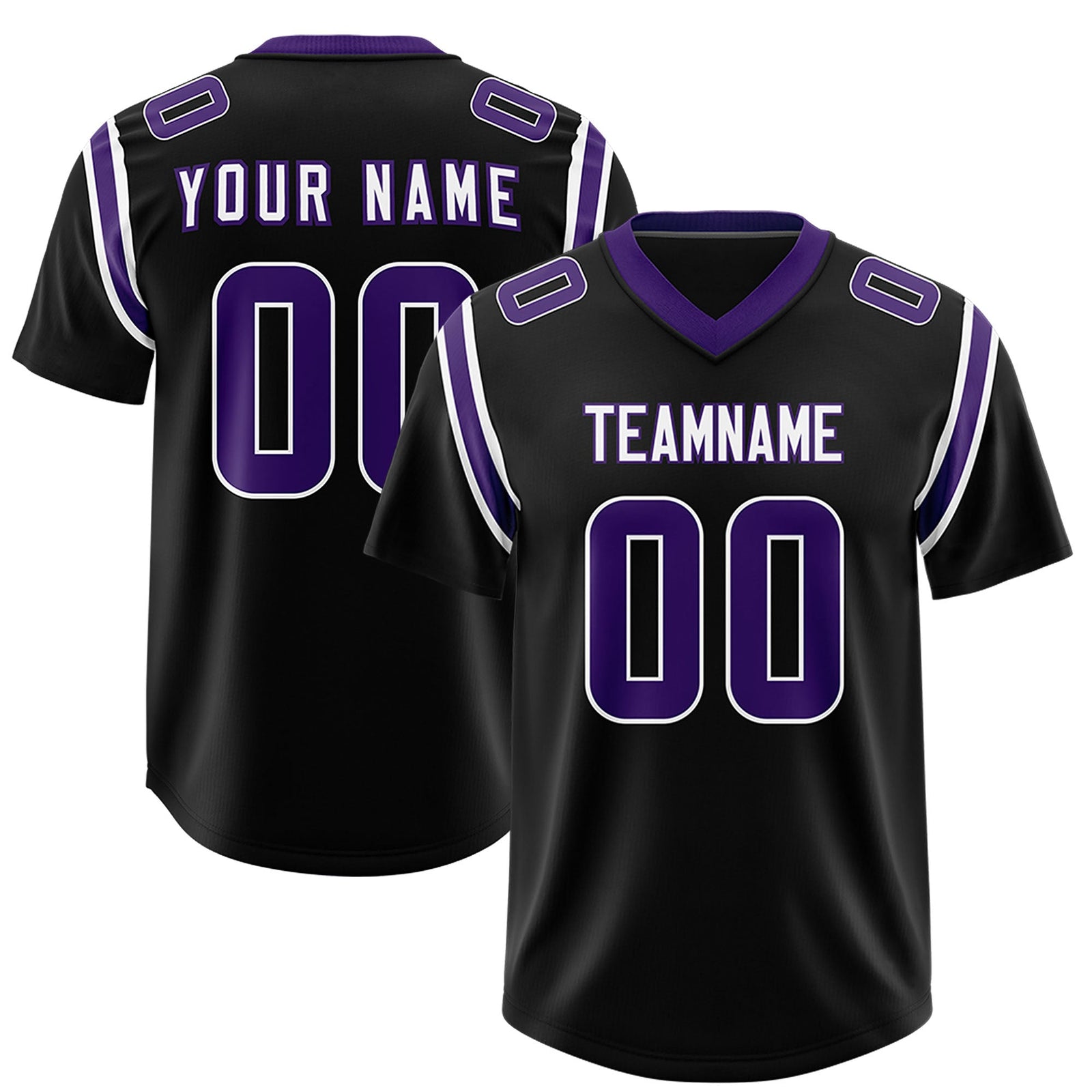 Custom Black Personalized Shoulder Cut Two-Tone Authentic Football Jersey