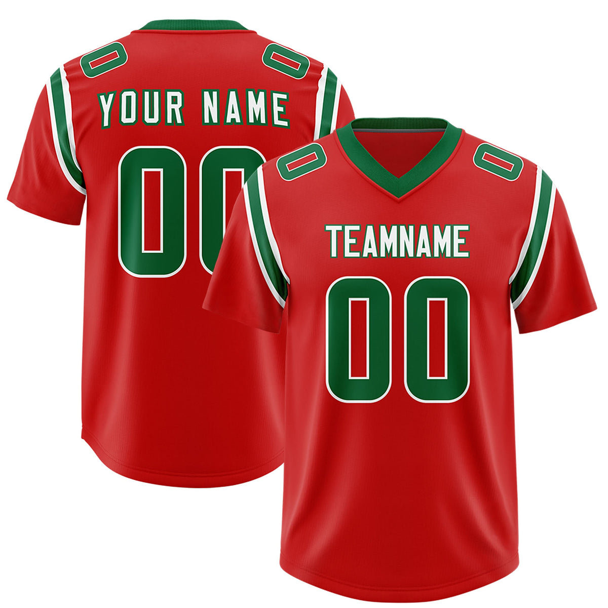 Custom Red Personalized Shoulder Cut Two-Tone Authentic Football Jersey