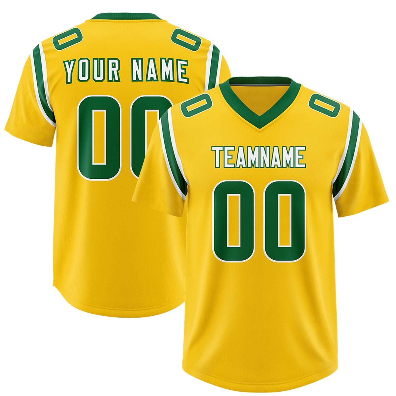 Custom Gold Personalized Shoulder Cut Two-Tone Authentic Football Jersey