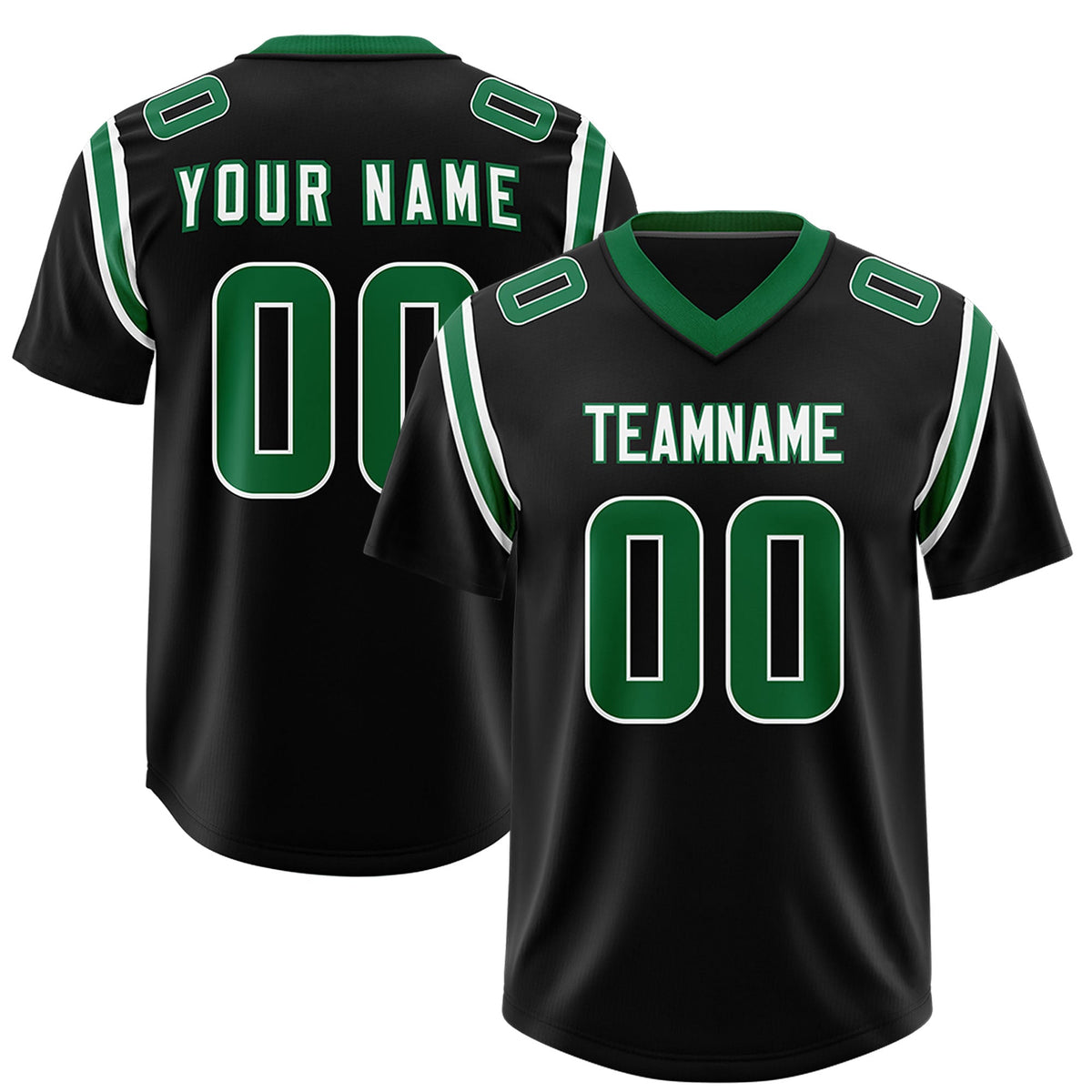 Custom Black Personalized Shoulder Cut Two-Tone Authentic Football Jersey