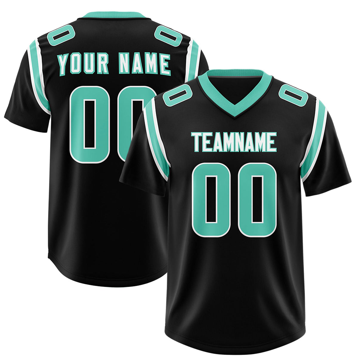 Custom Black Personalized Shoulder Cut Two-Tone Authentic Football Jersey