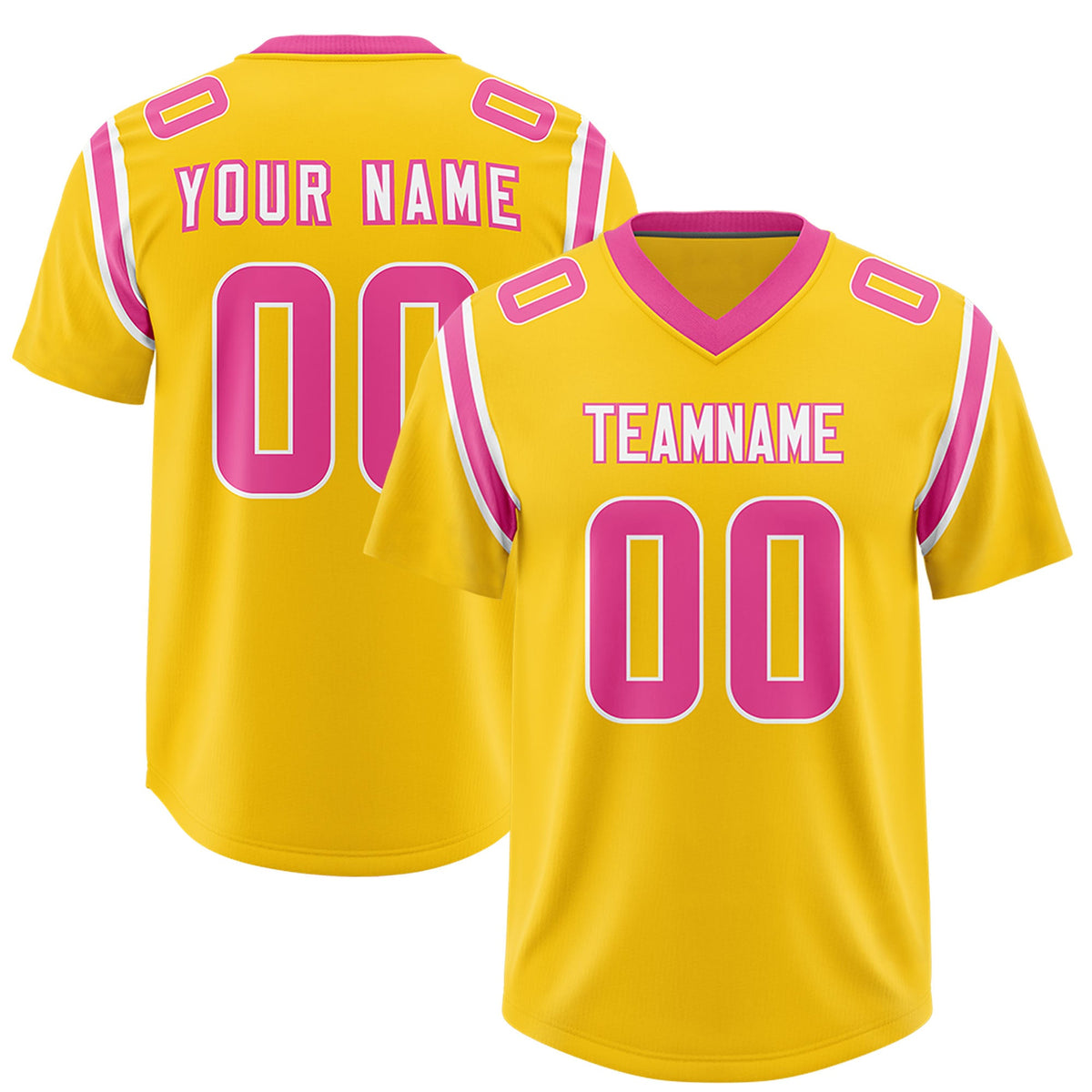 Custom Gold Personalized Shoulder Cut Two-Tone Authentic Football Jersey