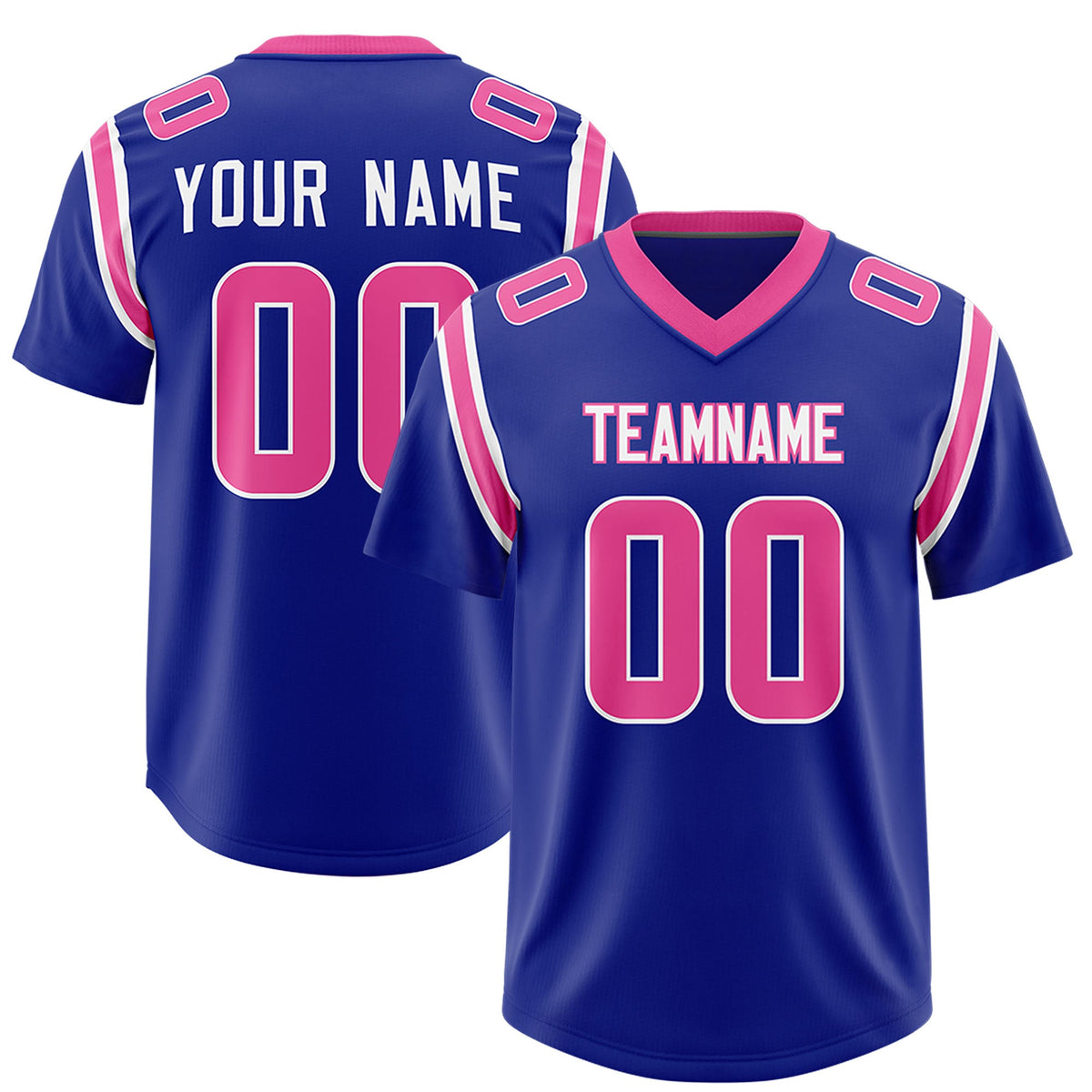 Custom Royal Personalized Shoulder Cut Two-Tone Authentic Football Jersey