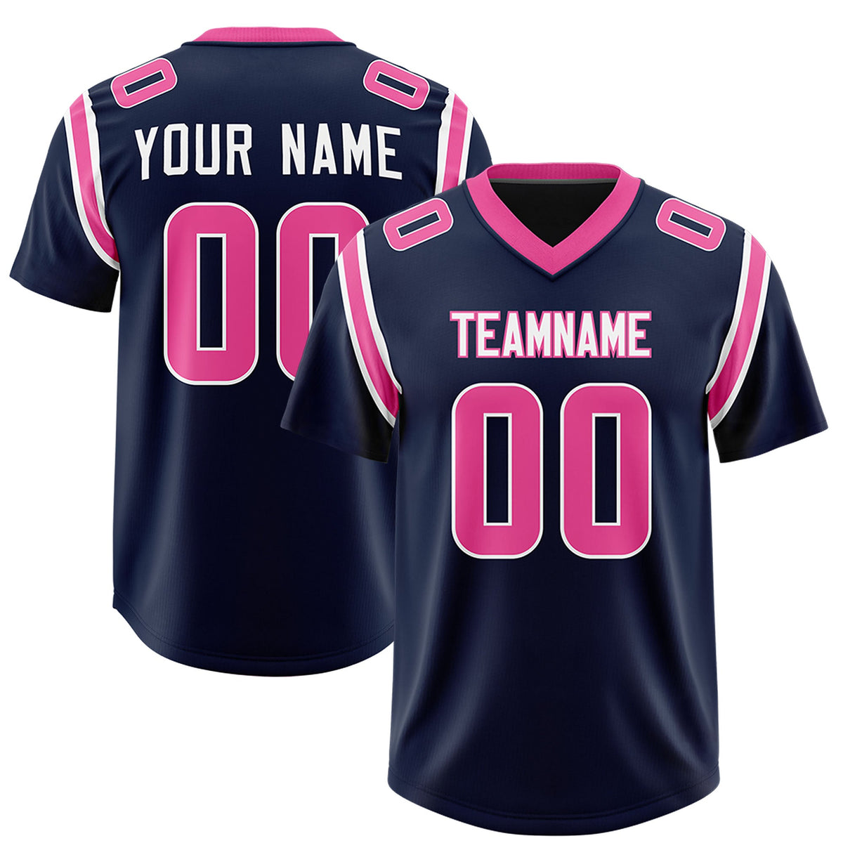 Custom Navy Personalized Shoulder Cut Two-Tone Authentic Football Jersey