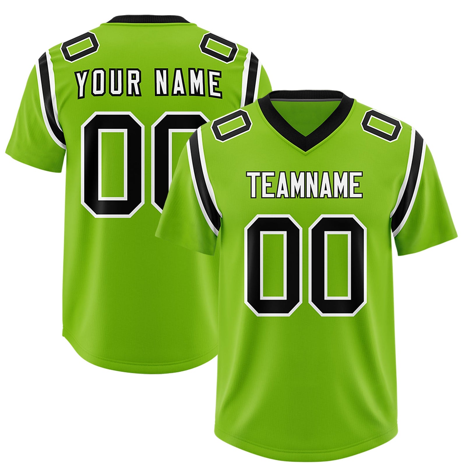 Custom Neon Green Personalized Shoulder Cut Two-Tone Authentic Football Jersey