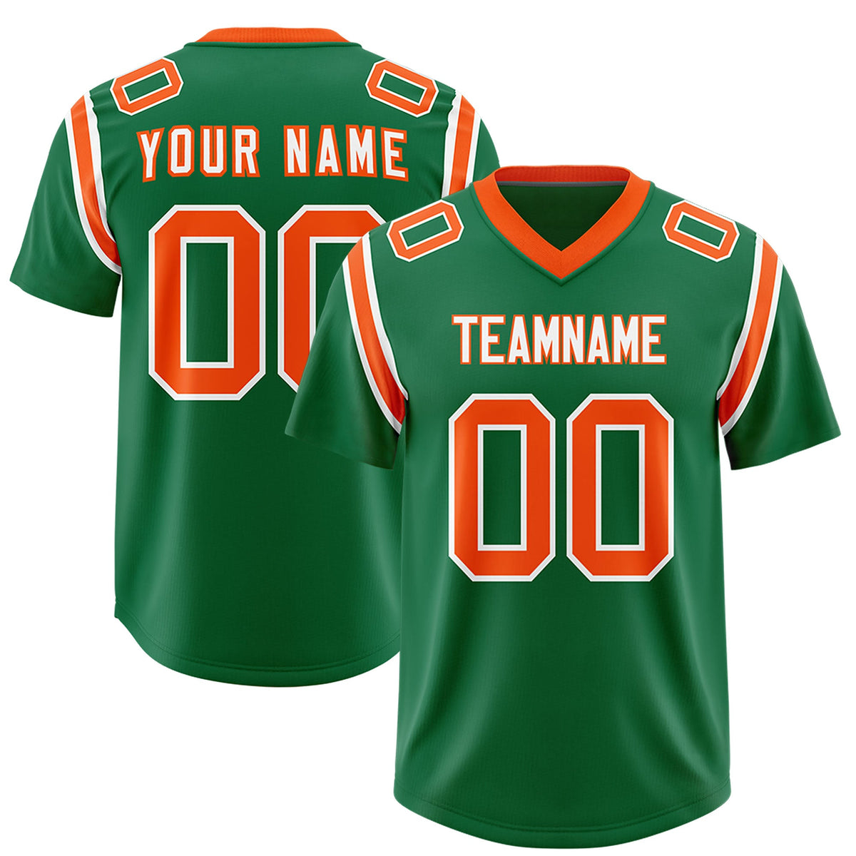 Custom Kelly Green Personalized Shoulder Cut Two-Tone Authentic Football Jersey
