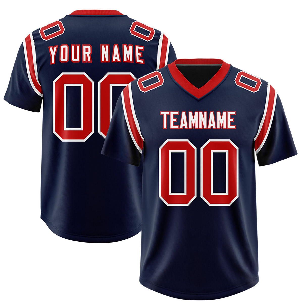Custom Navy Personalized Shoulder Cut Two-Tone Authentic Football Jersey