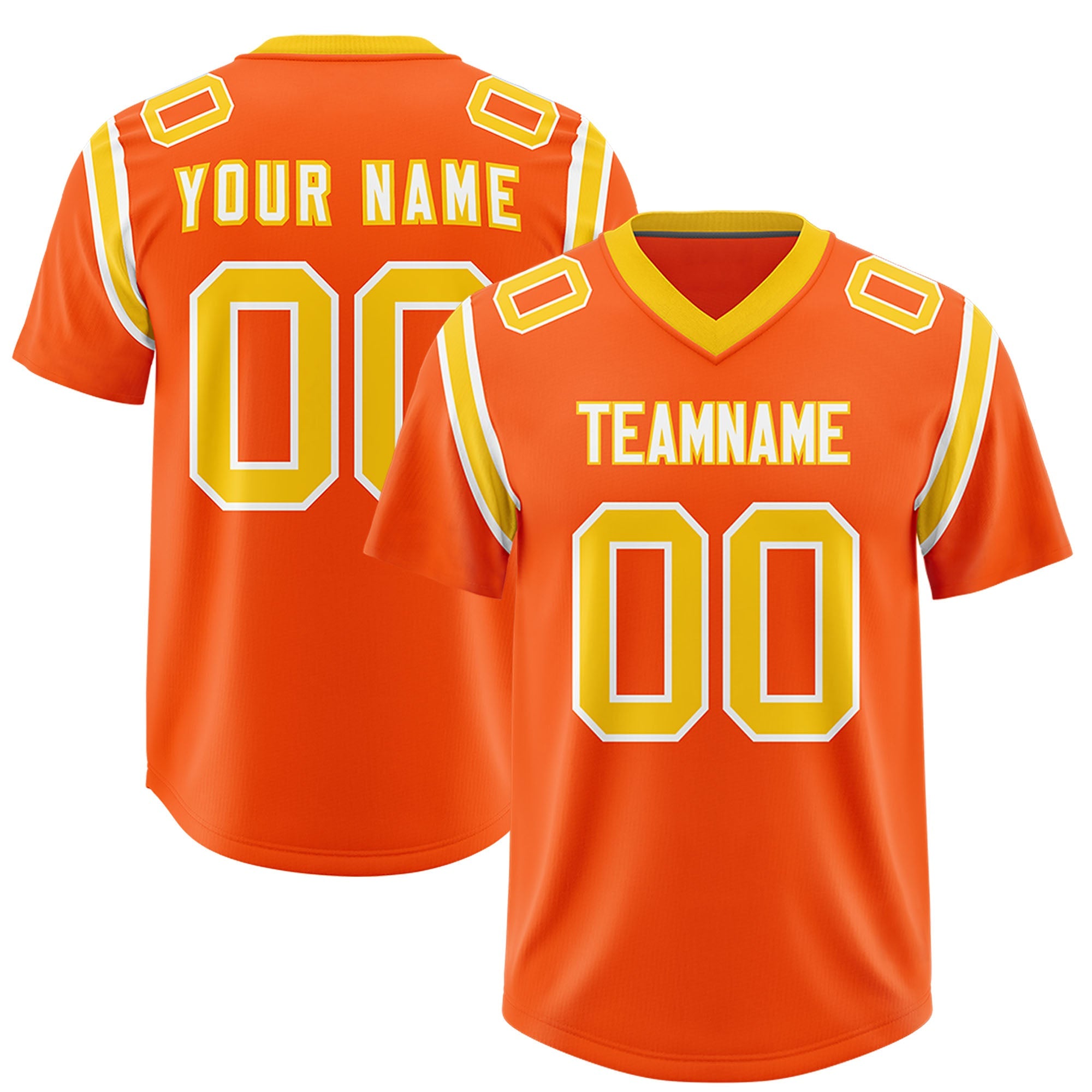 Custom Orange Personalized Shoulder Cut Two-Tone Authentic Football Jersey