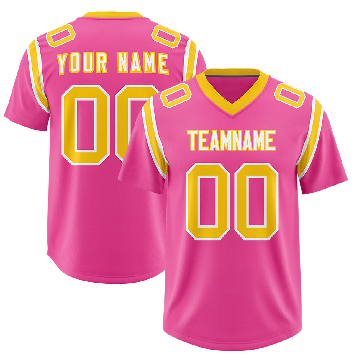 Custom Pink Personalized Shoulder Cut Two-Tone Authentic Football Jersey