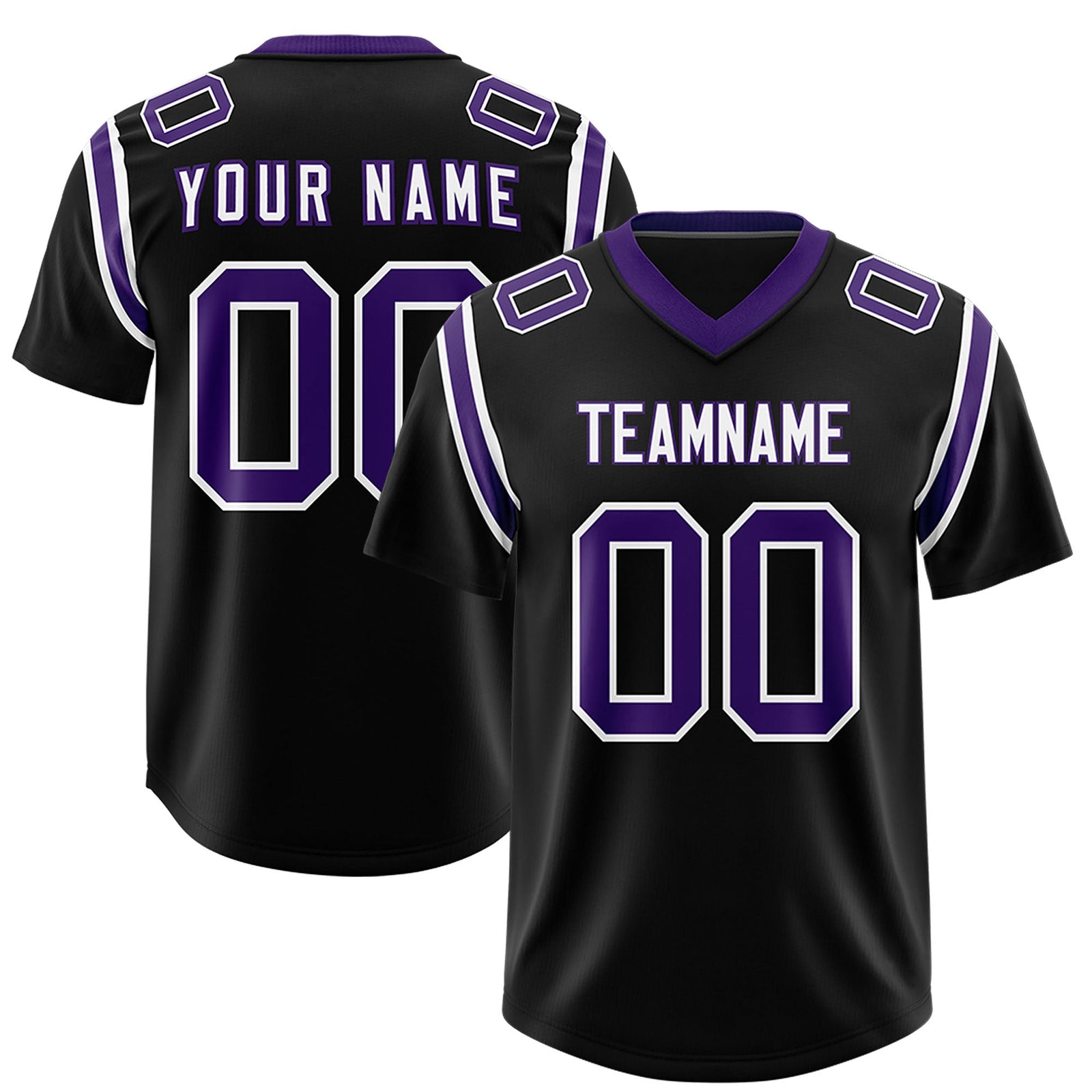 Custom Black Personalized Shoulder Cut Two-Tone Authentic Football Jersey