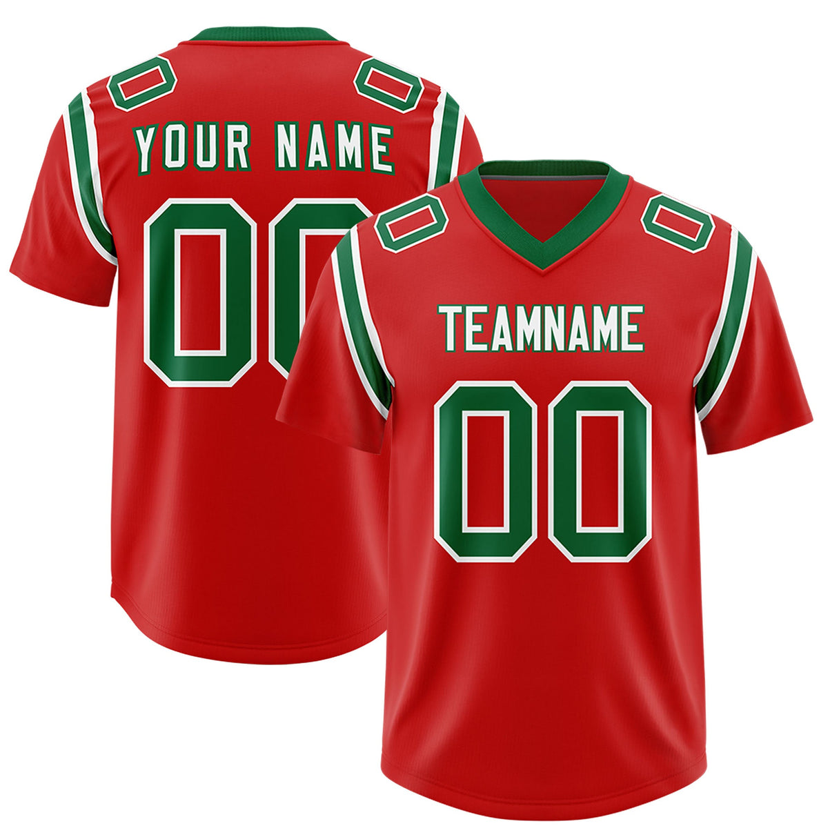 Custom Red Personalized Shoulder Cut Two-Tone Authentic Football Jersey