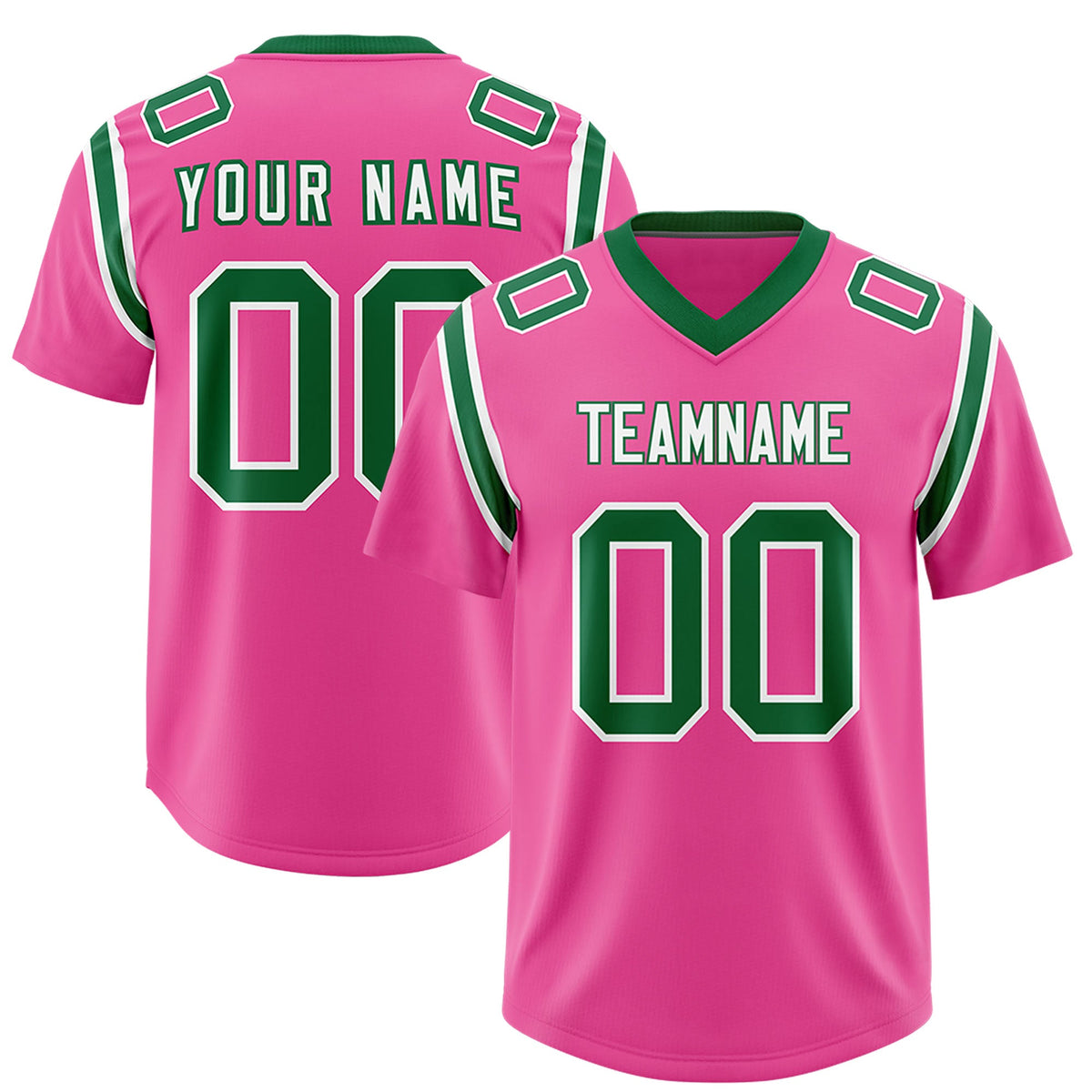 Custom Pink Personalized Shoulder Cut Two-Tone Authentic Football Jersey