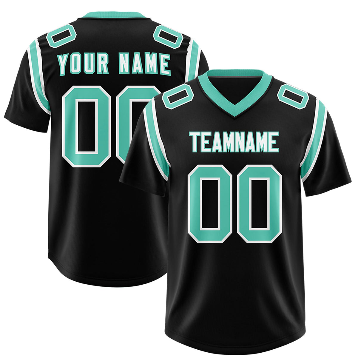 Custom Black Personalized Shoulder Cut Two-Tone Authentic Football Jersey