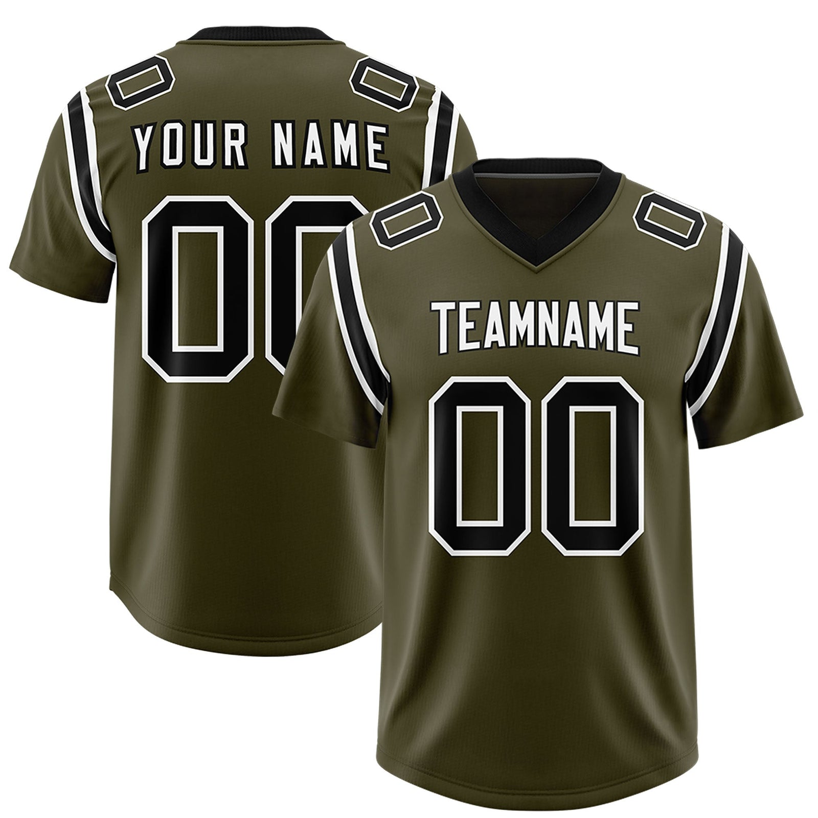 Custom Olive Personalized Shoulder Cut Two-Tone Authentic Football Jersey