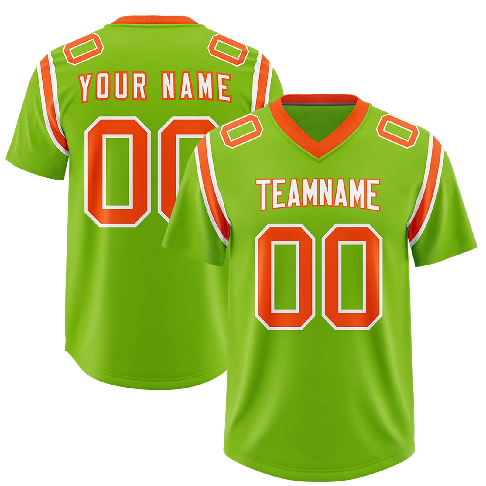 Custom Neon Green Personalized Shoulder Cut Two-Tone Authentic Football Jersey
