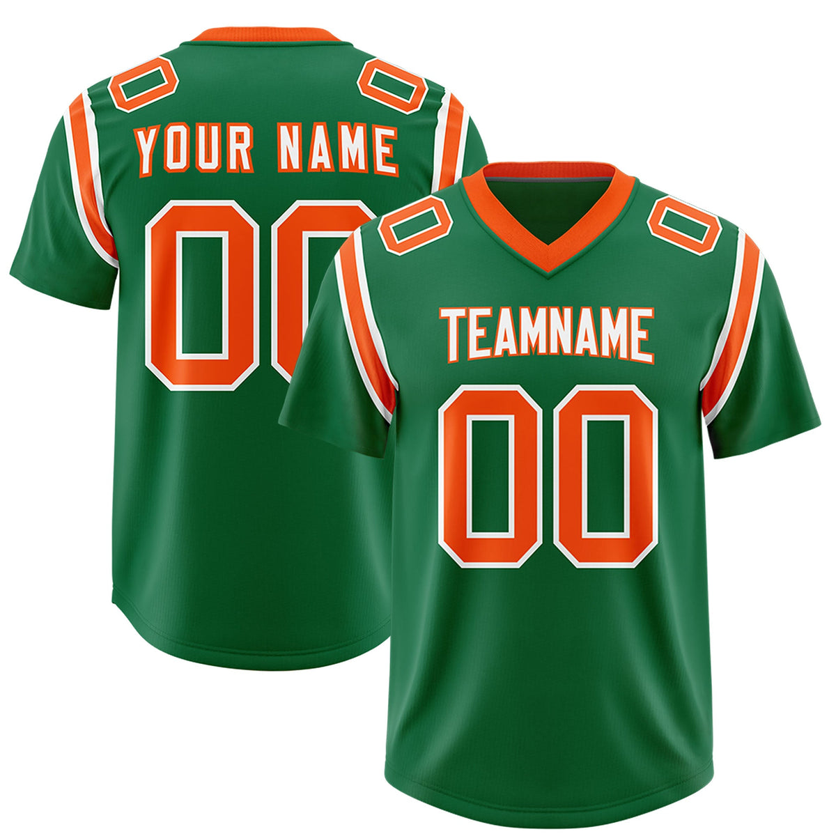 Custom Kelly Green Personalized Shoulder Cut Two-Tone Authentic Football Jersey