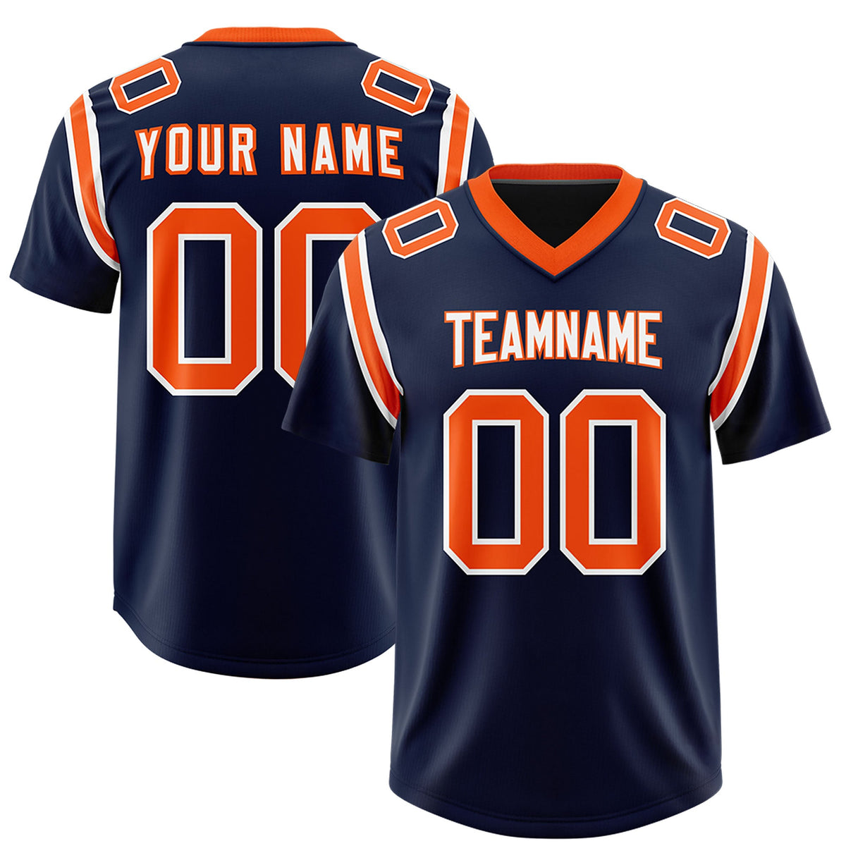 Custom Navy Personalized Shoulder Cut Two-Tone Authentic Football Jersey