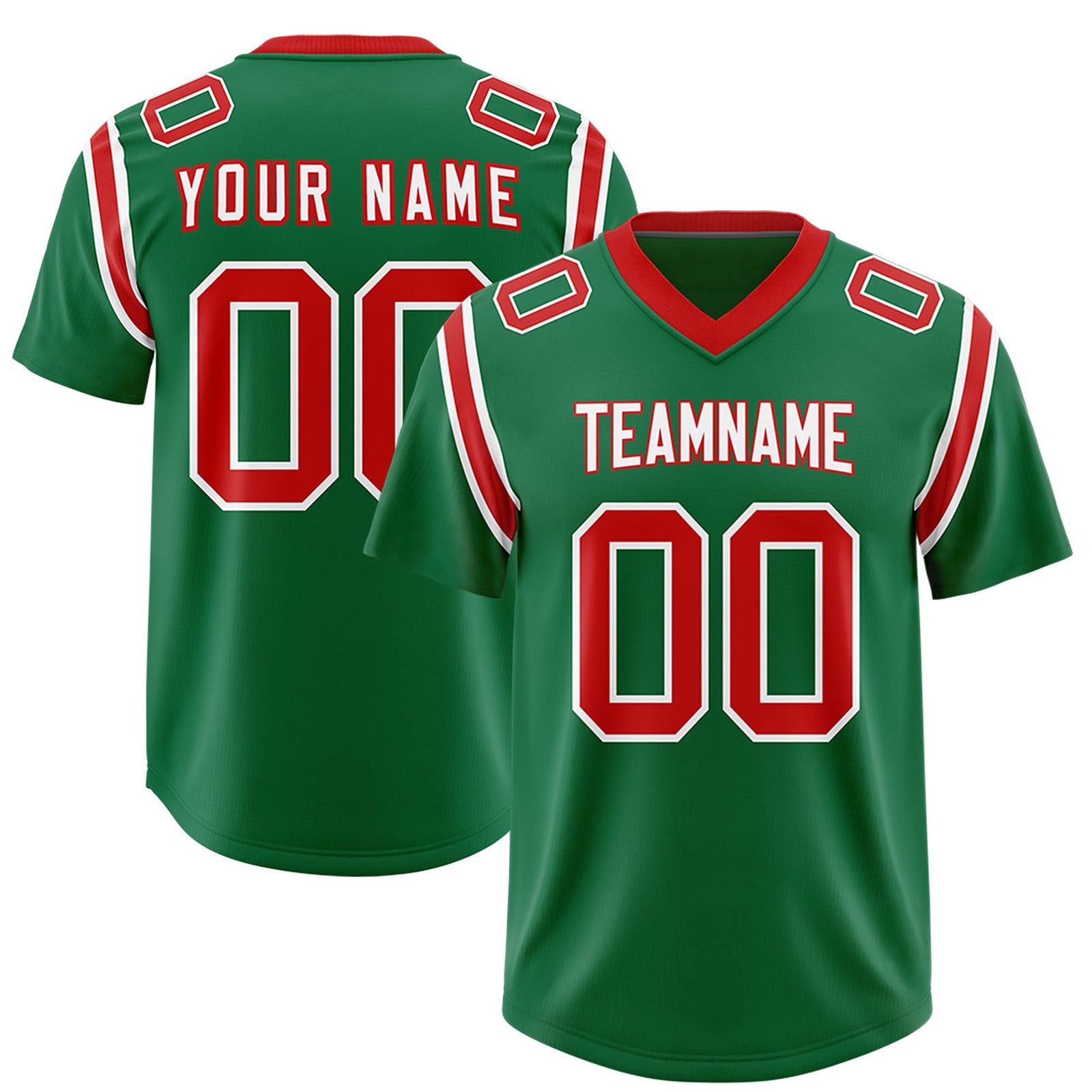 Custom Kelly Green Personalized Shoulder Cut Two-Tone Authentic Football Jersey