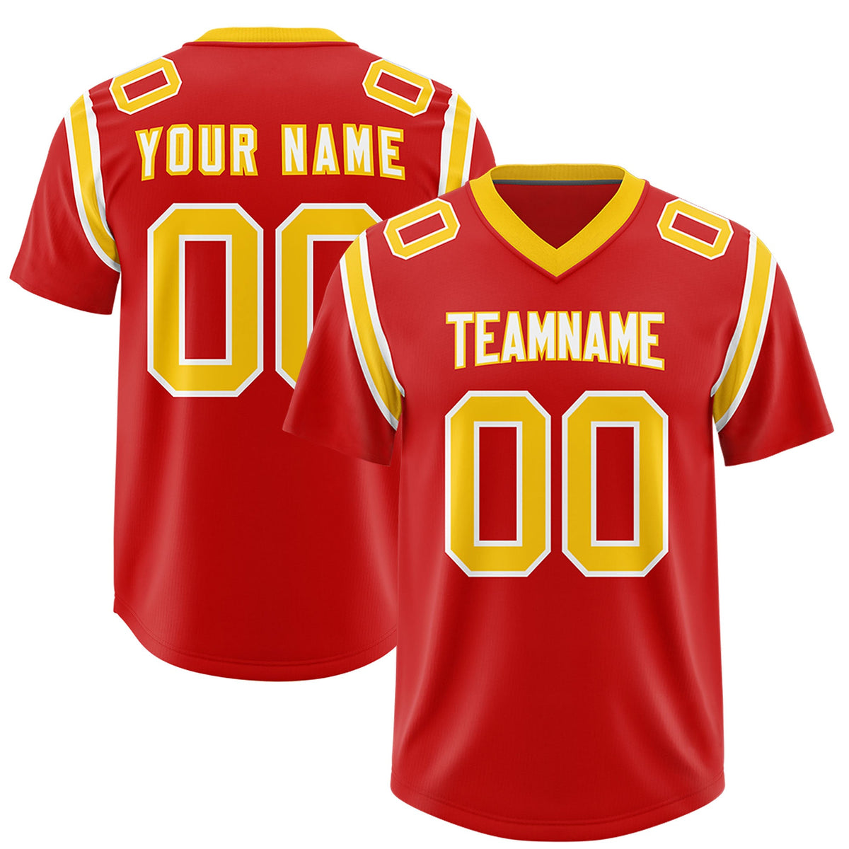 Custom Red Personalized Shoulder Cut Two-Tone Authentic Football Jersey