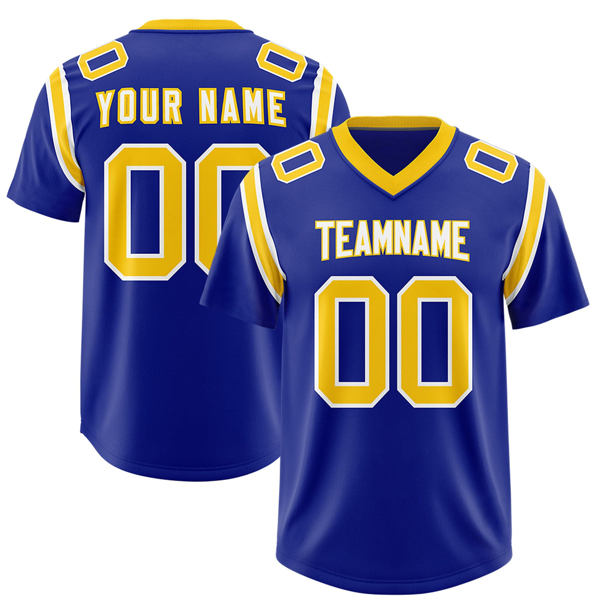 Custom Royal Personalized Shoulder Cut Two-Tone Authentic Football Jersey